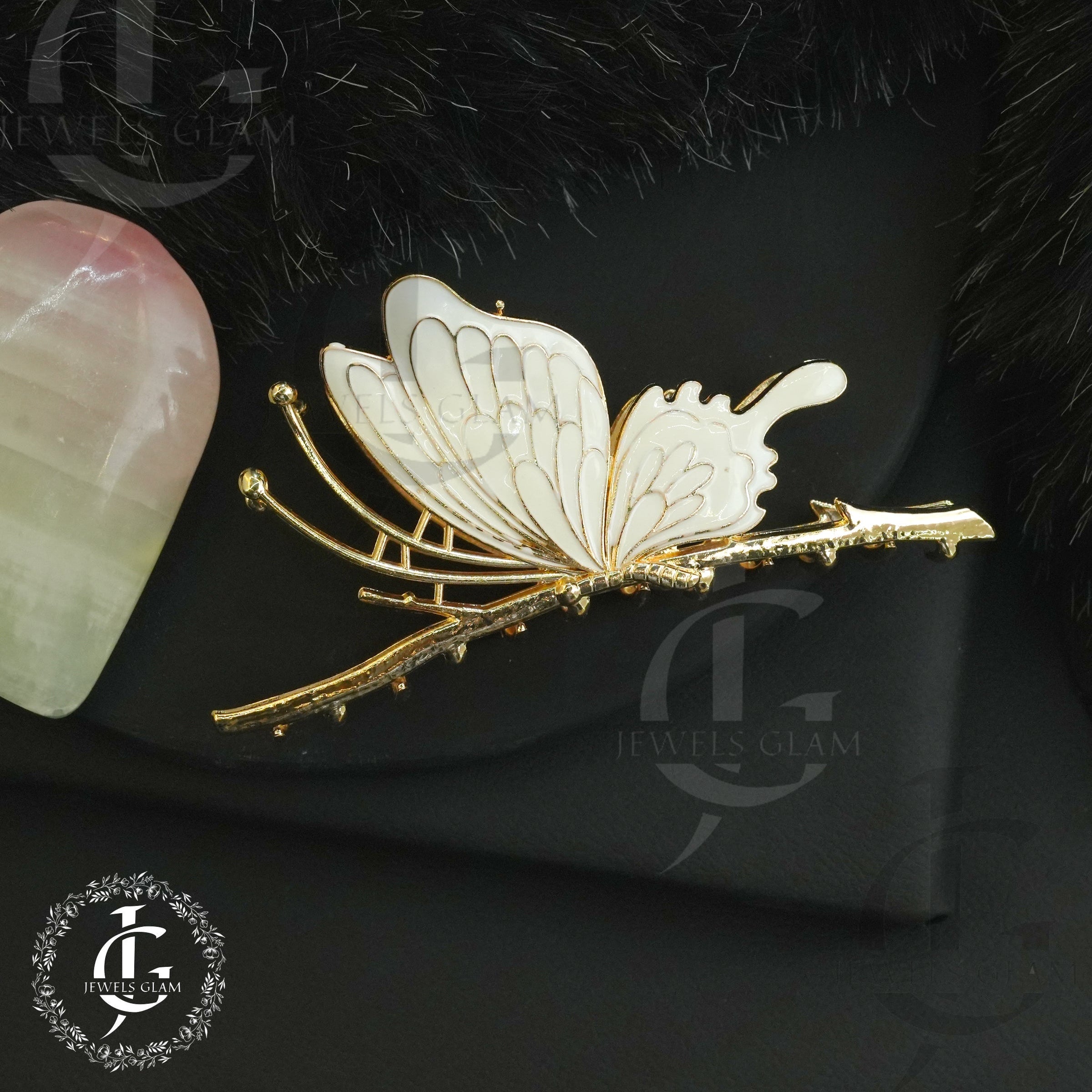 Butterfly Hair Claw Clip with Enamel Finish