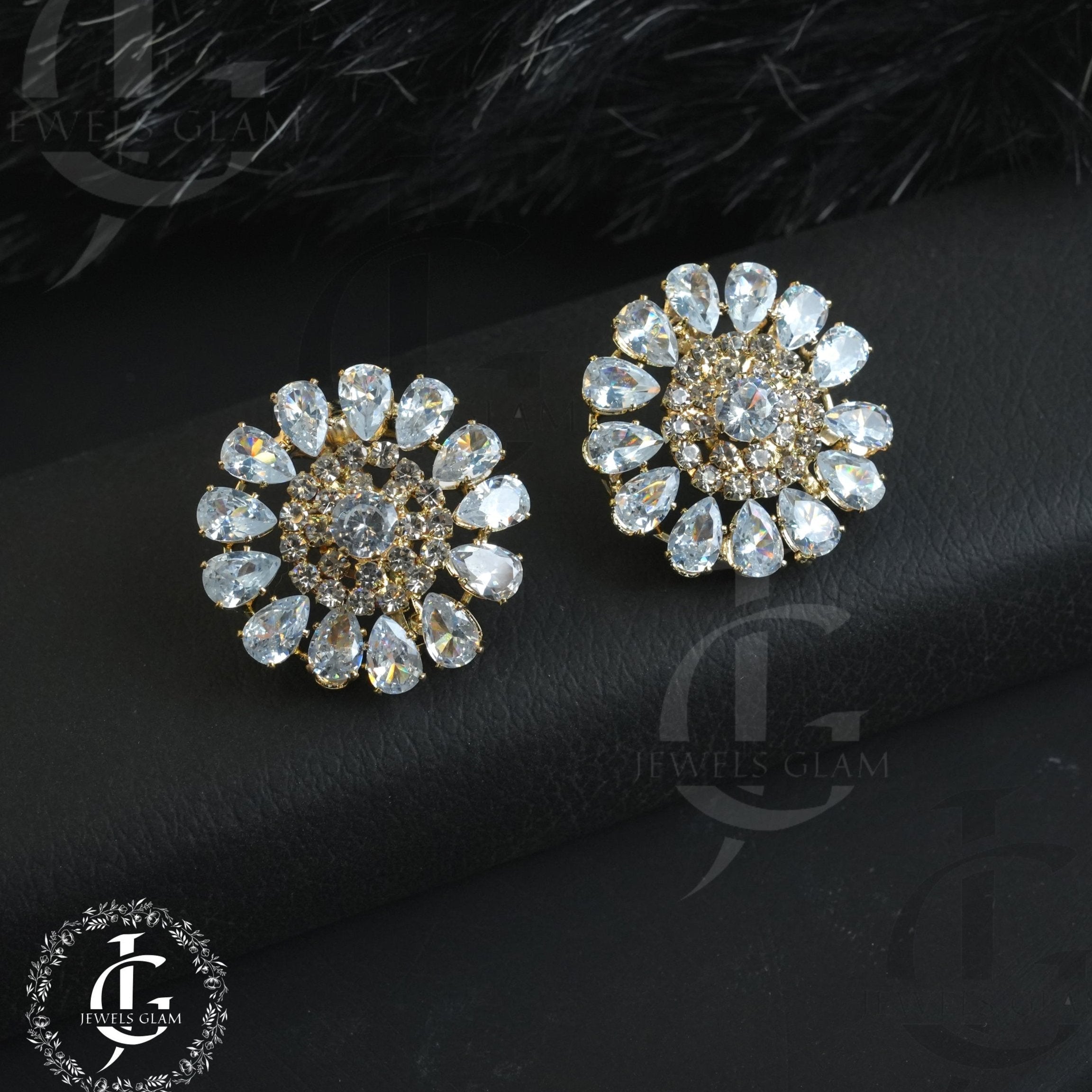 Radiant Crystal Sunburst Zircon Ear Studs