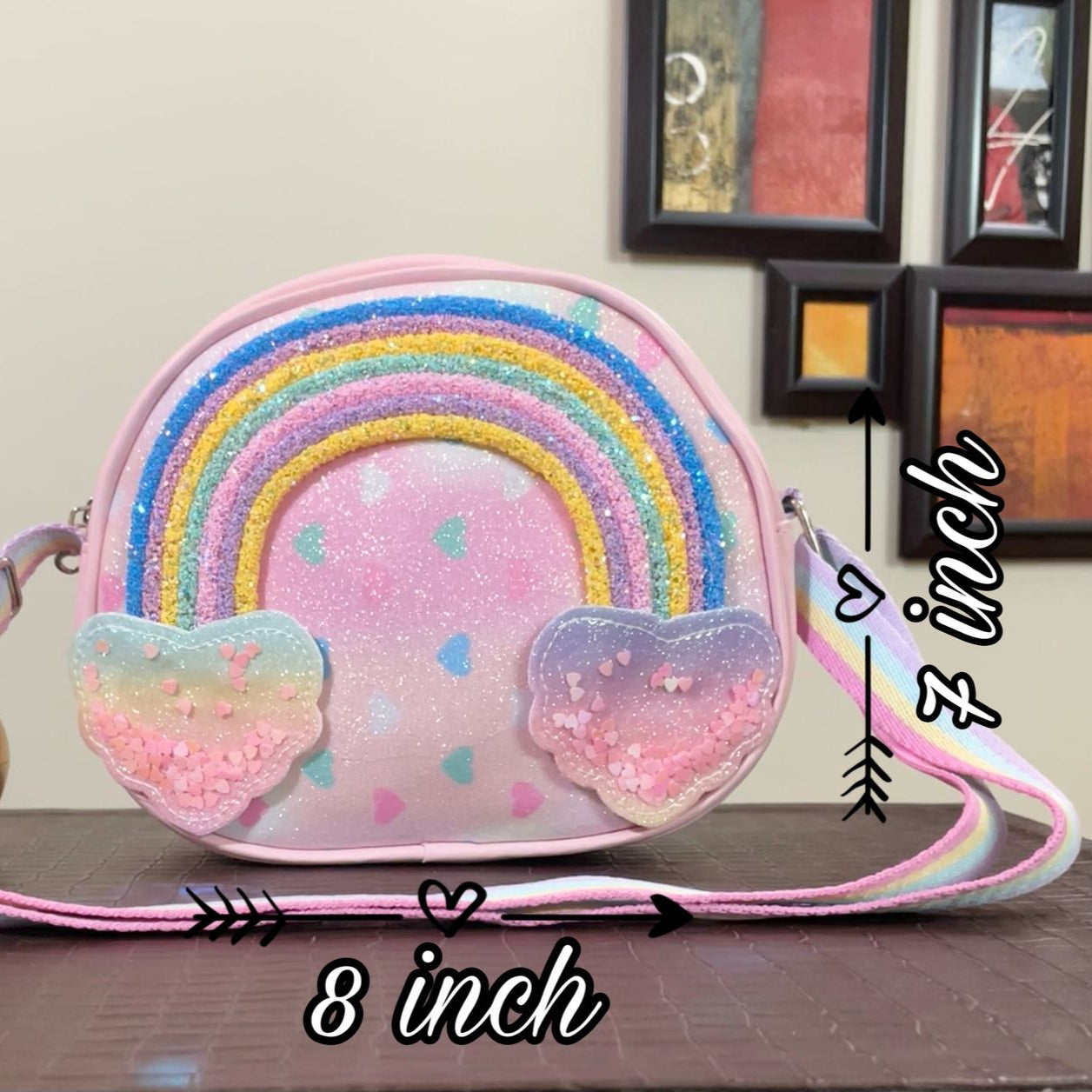 Little Girl Sparkling Rainbow Crossbody Shoulder Bag