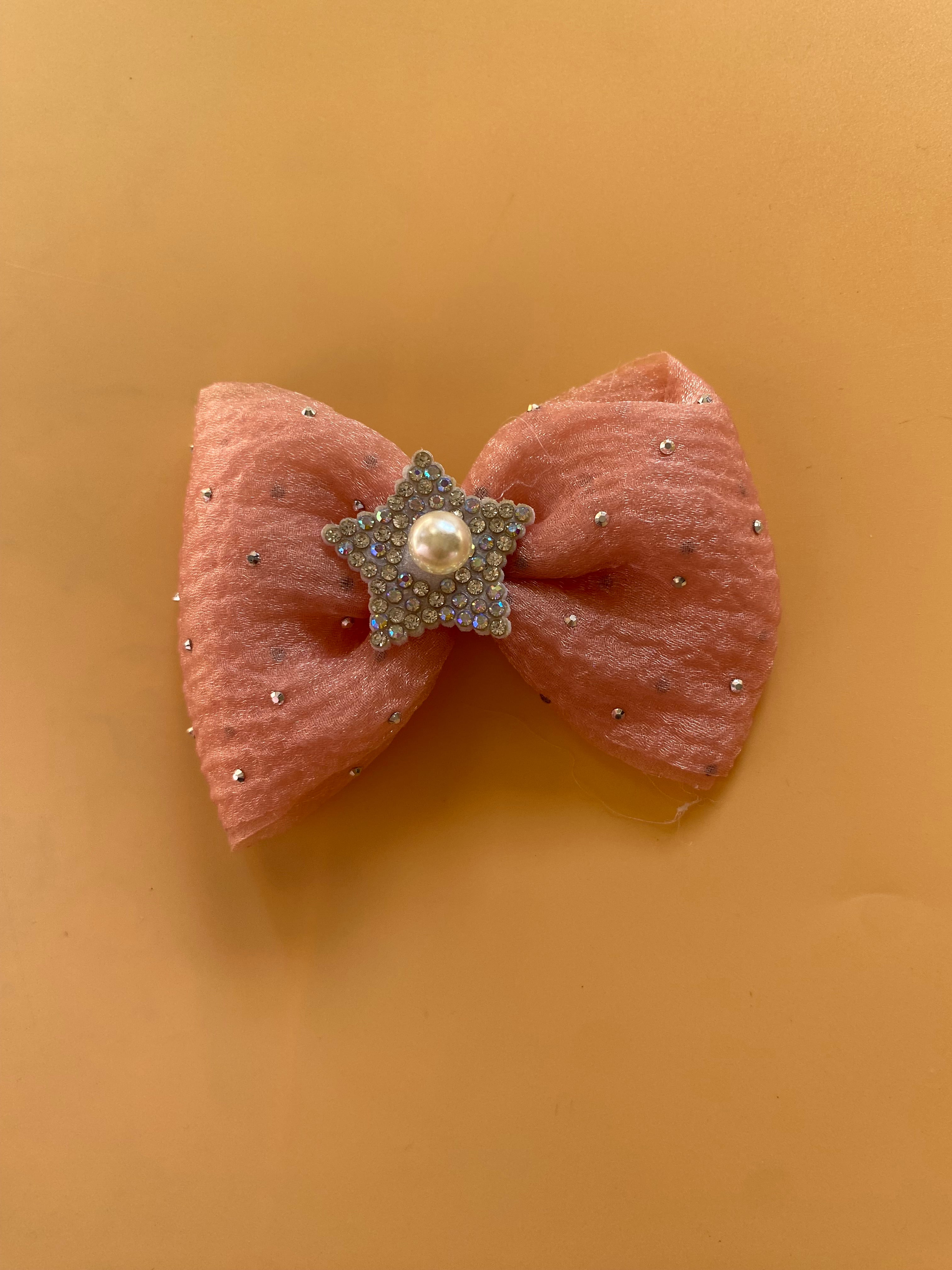 Starry Elegance Bow Hair Clip