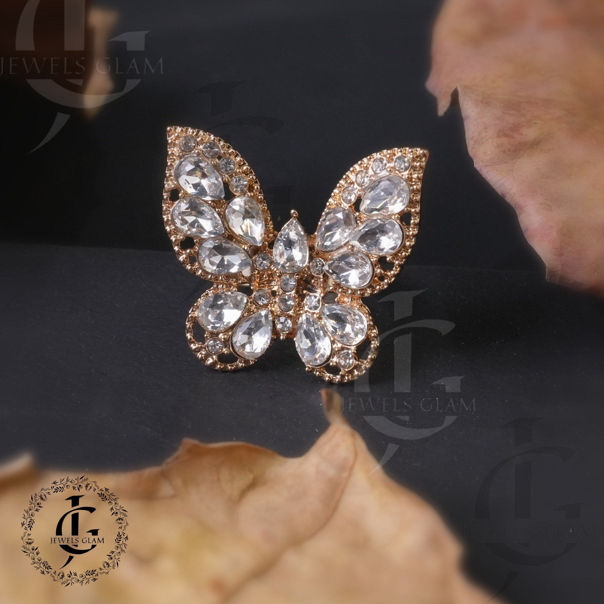 Crystal Radiance Butterfly Ring