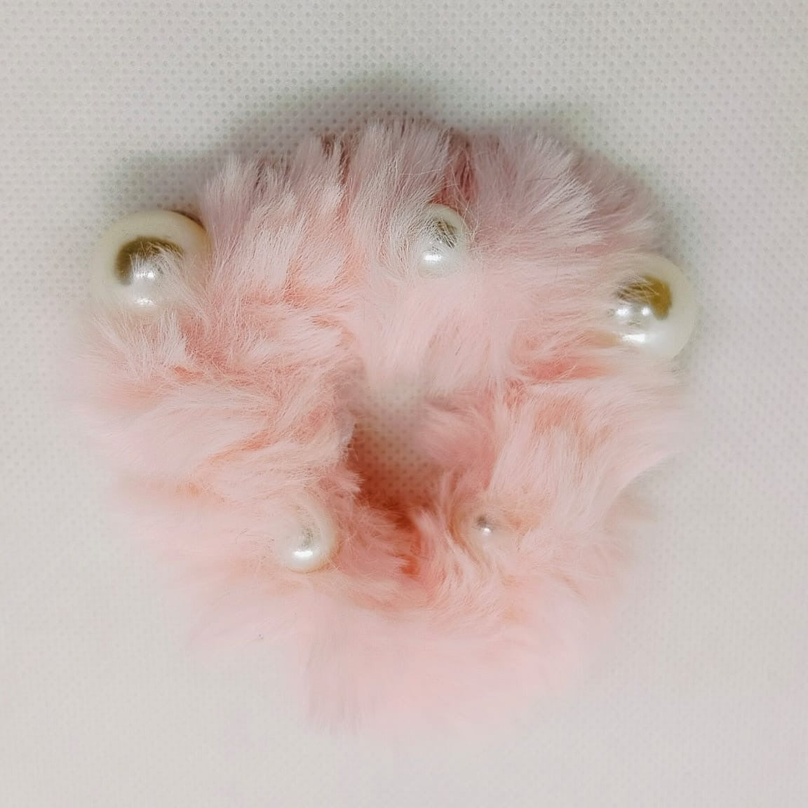 Plush Pearl-Embellished Hair Ties