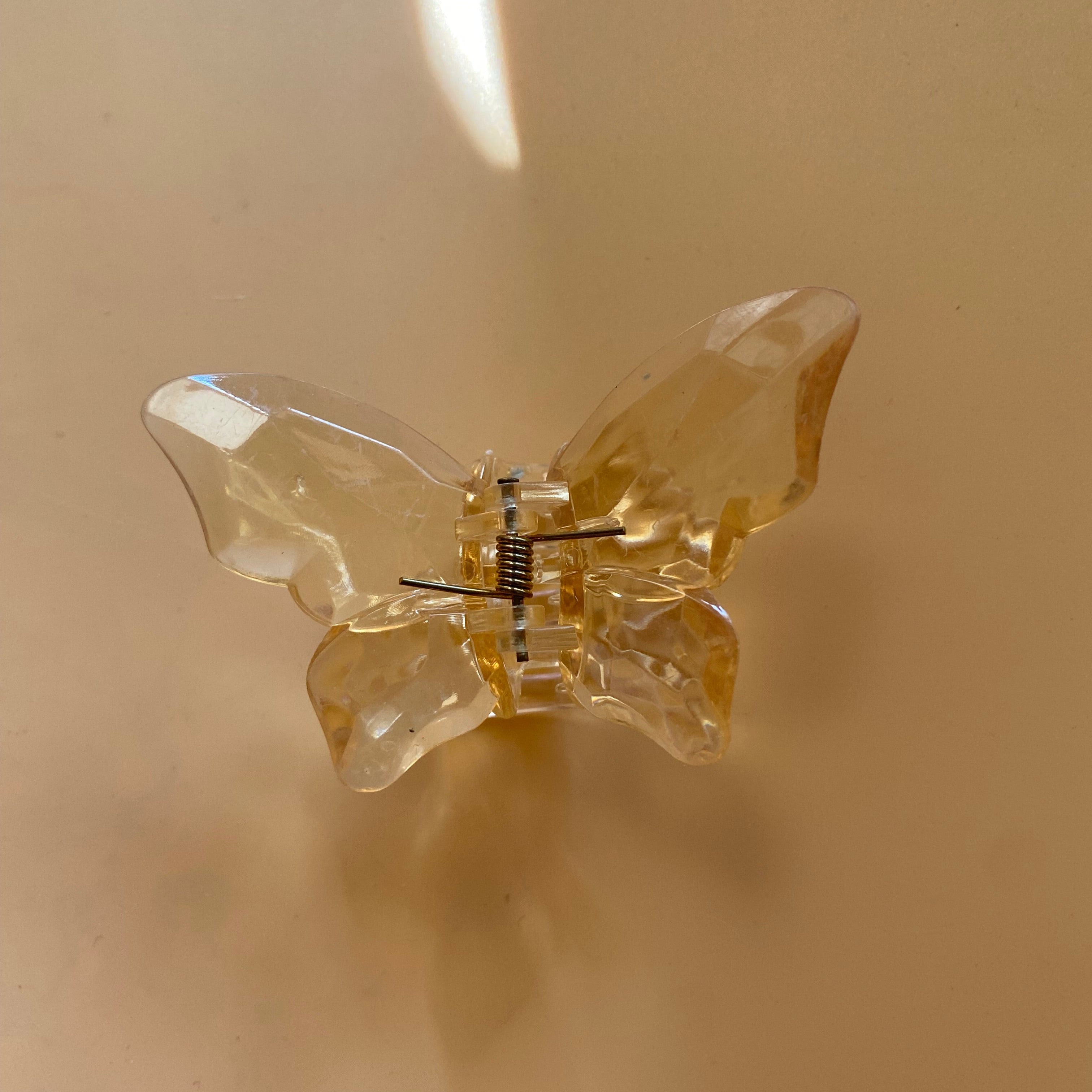 Transparent Amber Butterfly Hair Claw Clip