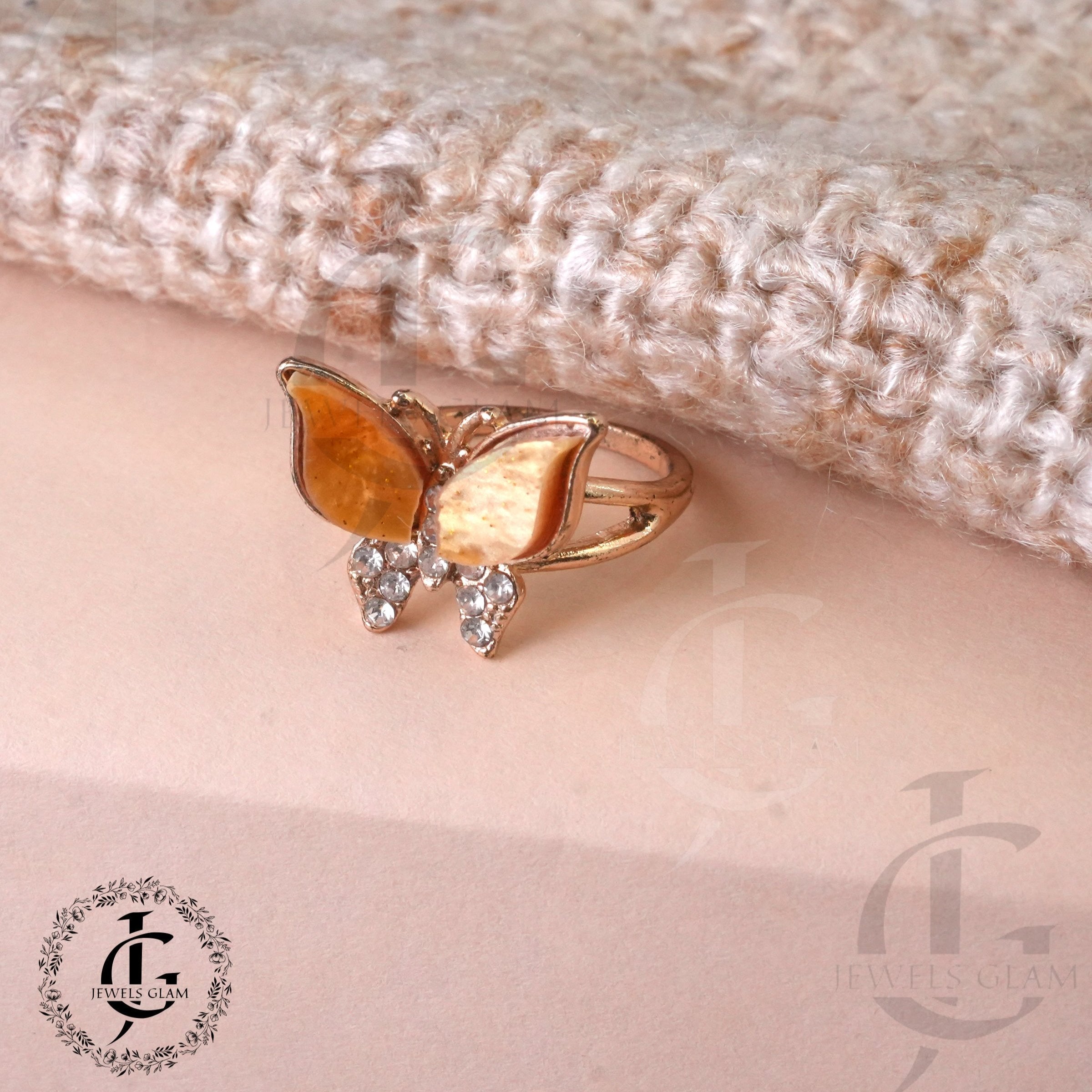 Golden Butterfly Elegance Ring
