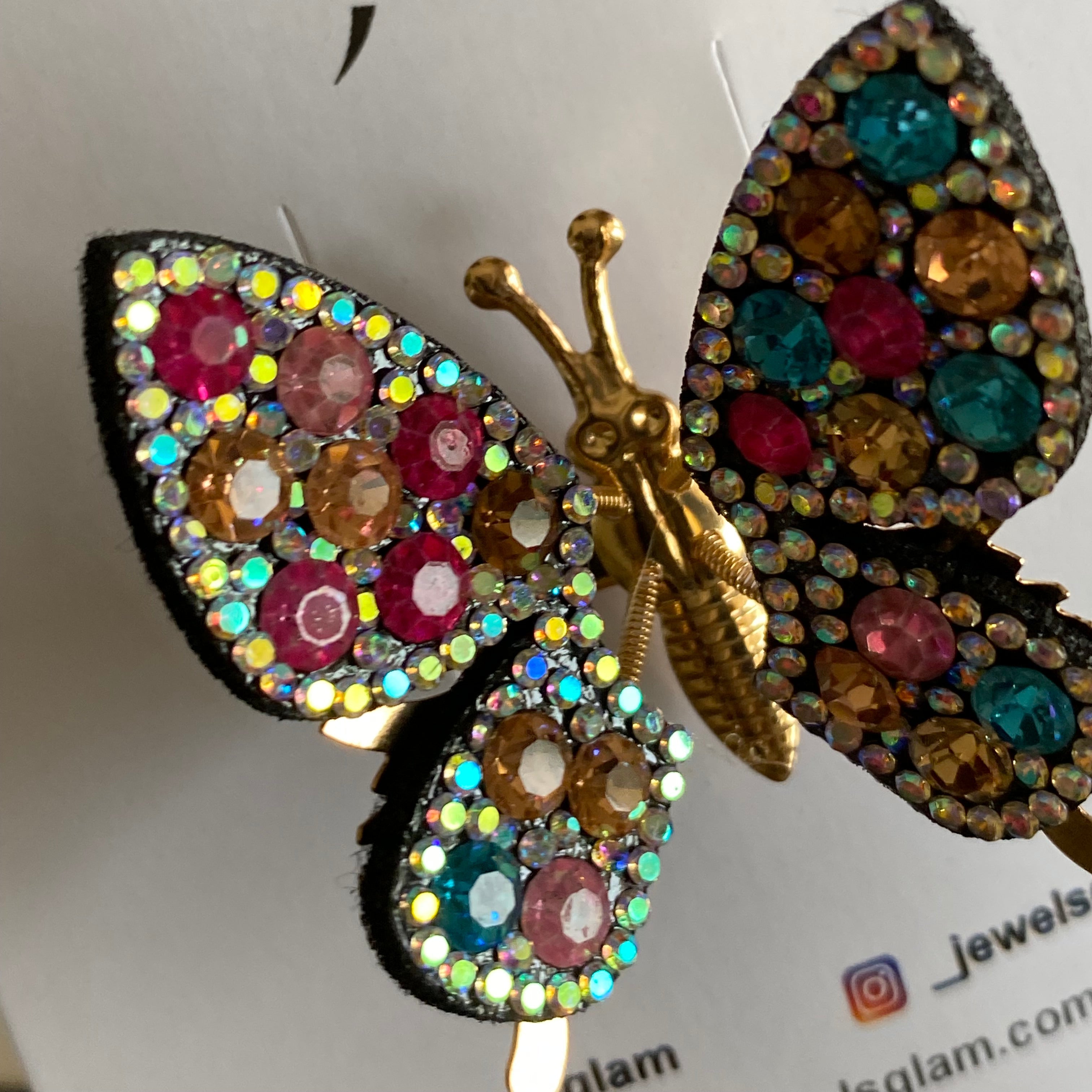 Moving Sparkling Butterfly Hair Clips