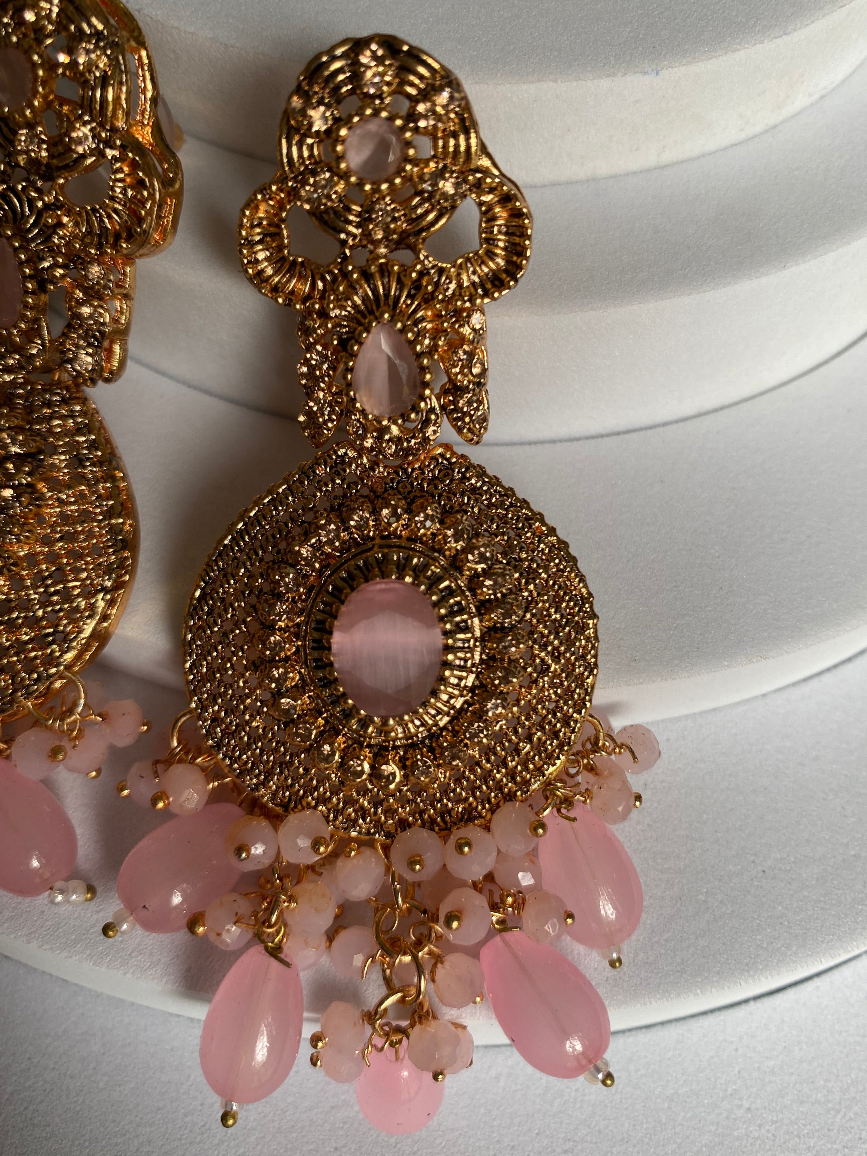 Blush Pink Chandbali Earrings