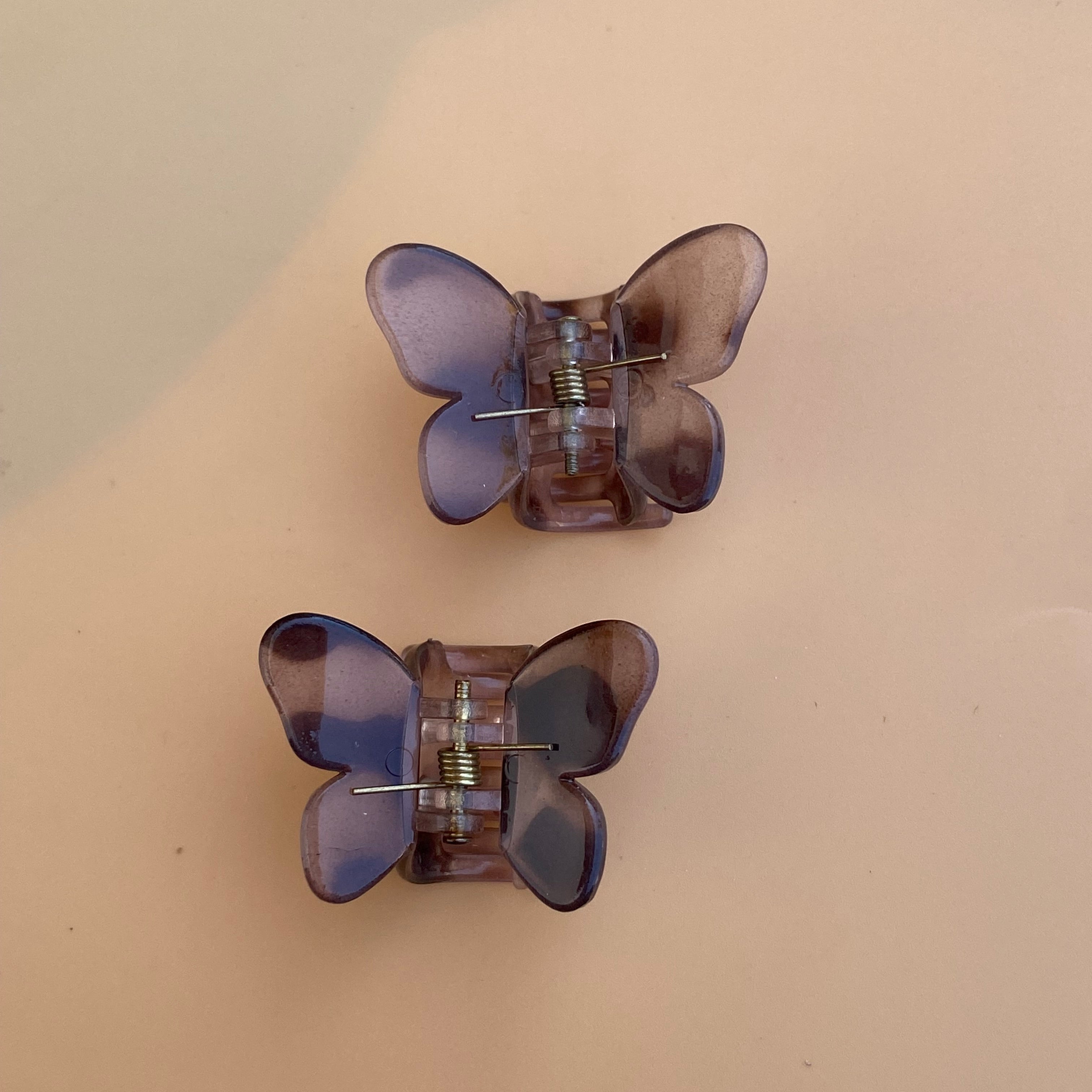 Mini Butterfly Hair Claw Clips pair