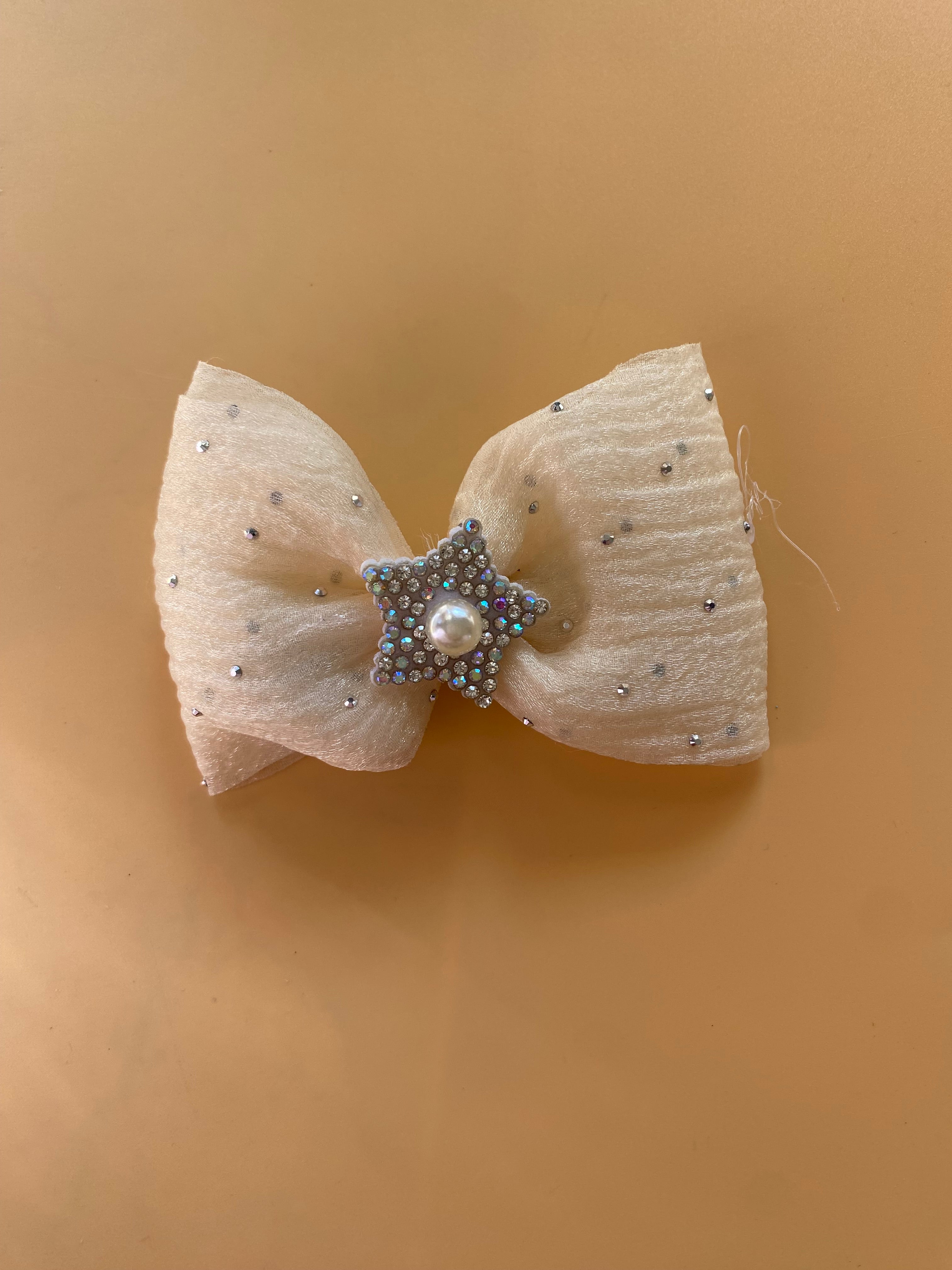 Starry Elegance Bow Hair Clip