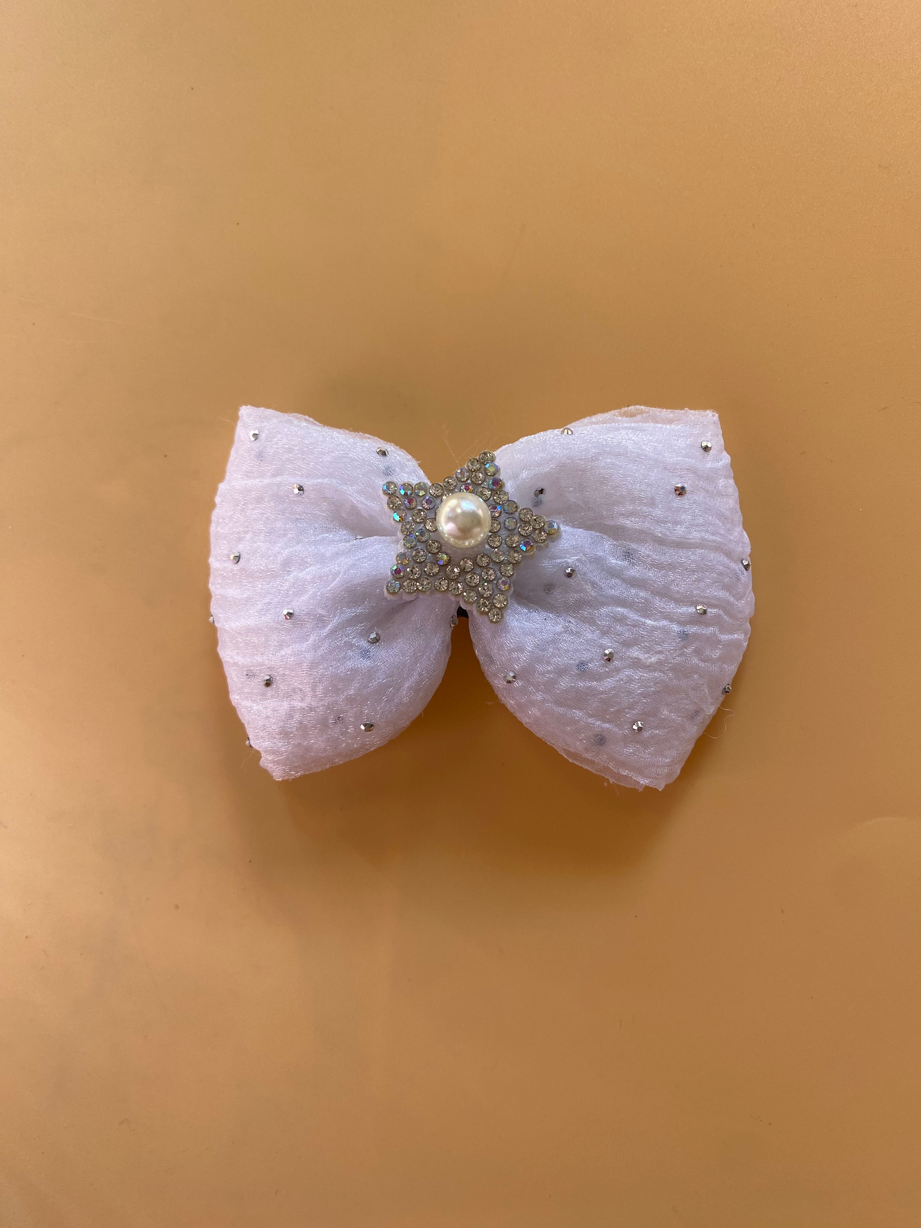 Starry Elegance Bow Hair Clip