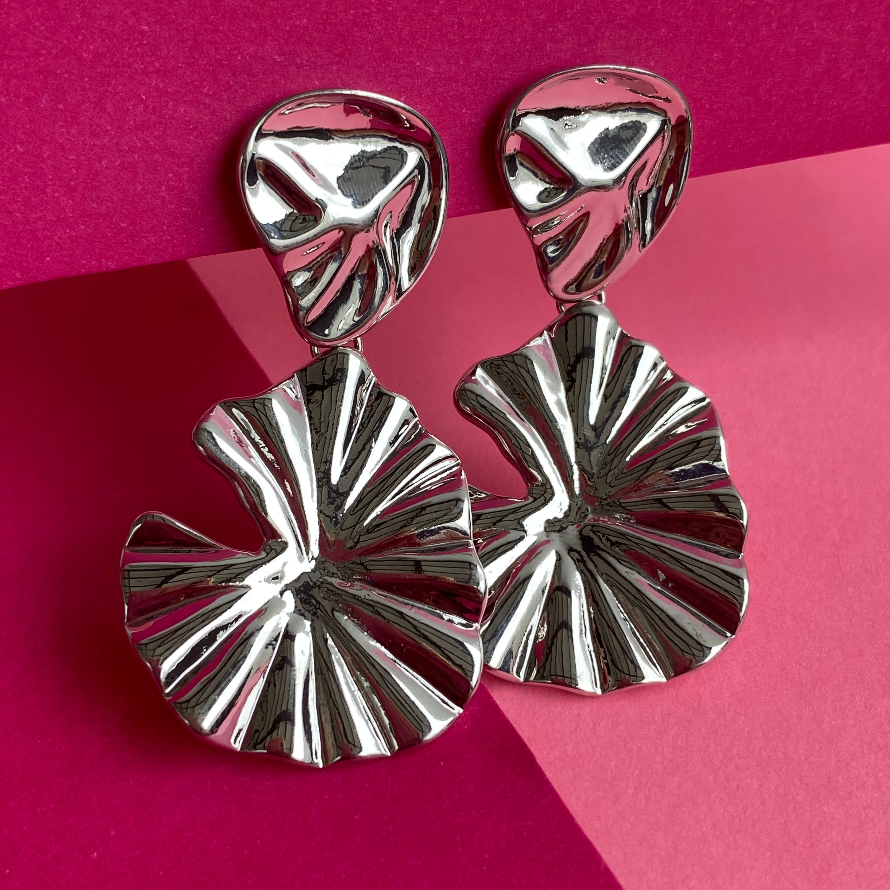 Modern Sculpted Metallic Statement Earrings