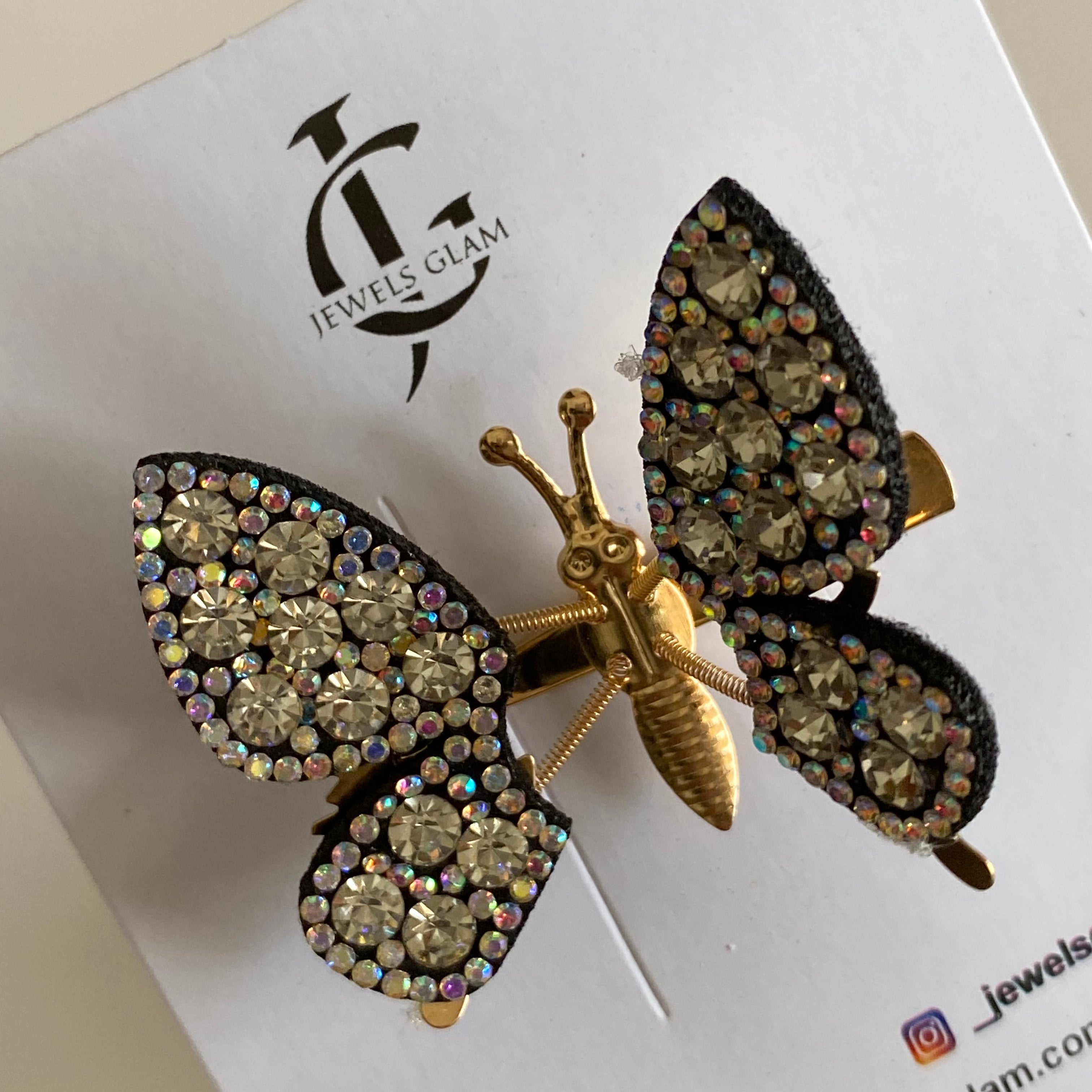 Moving Sparkling Butterfly Hair Clips