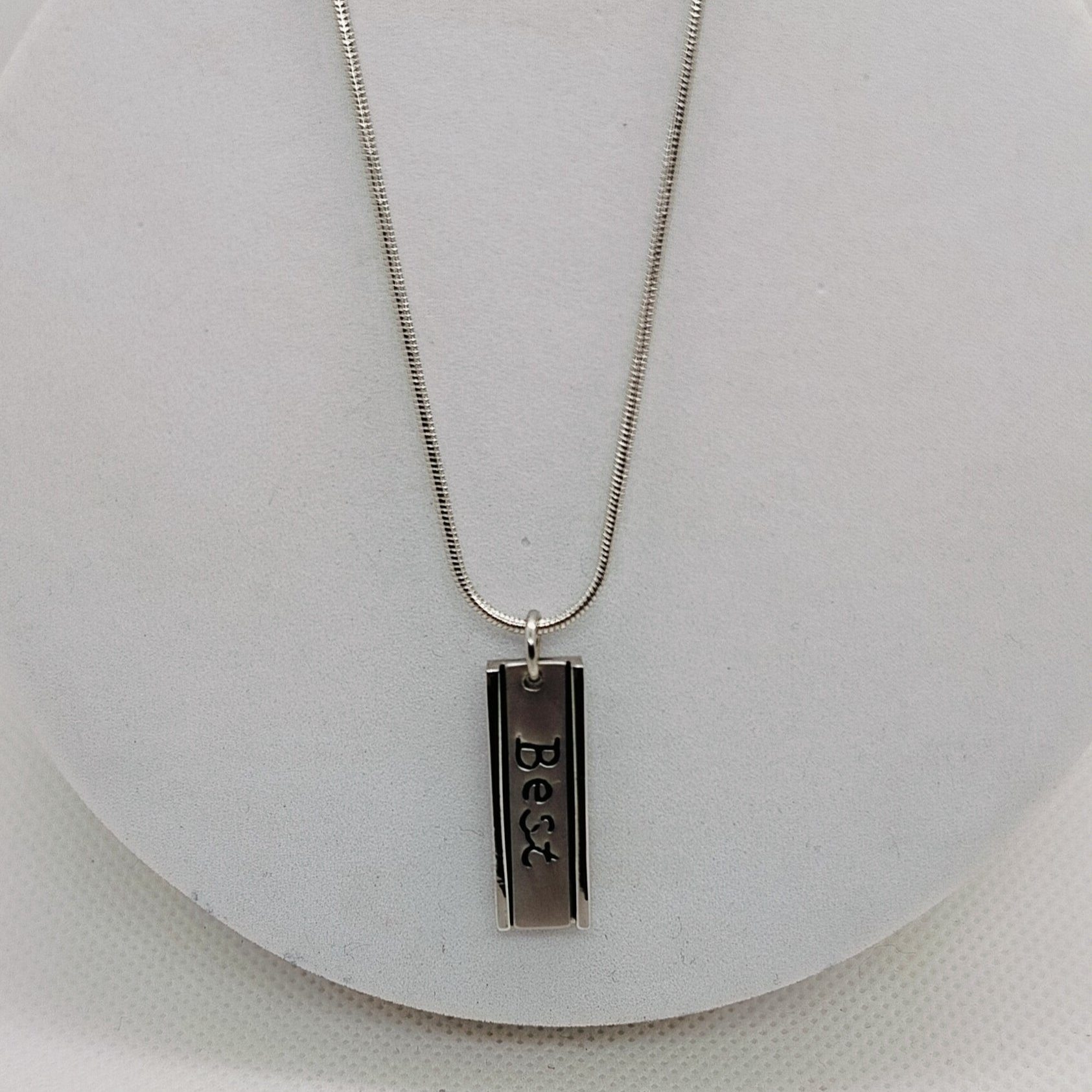 Minimalist "Best" Pendant Necklace