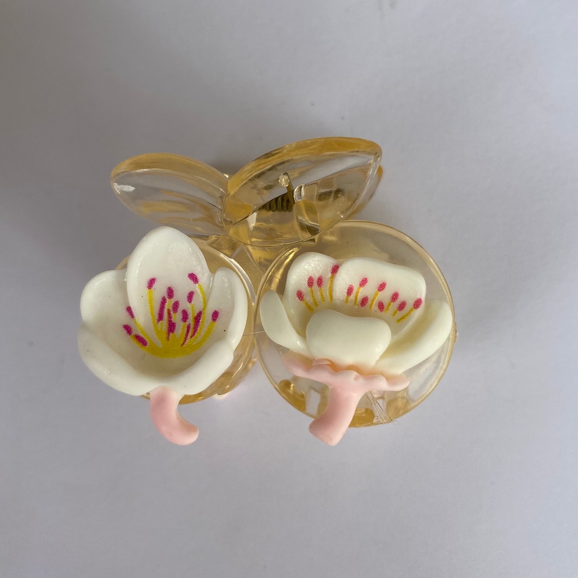 Cherry Blossom Mini Hair Claw Clips