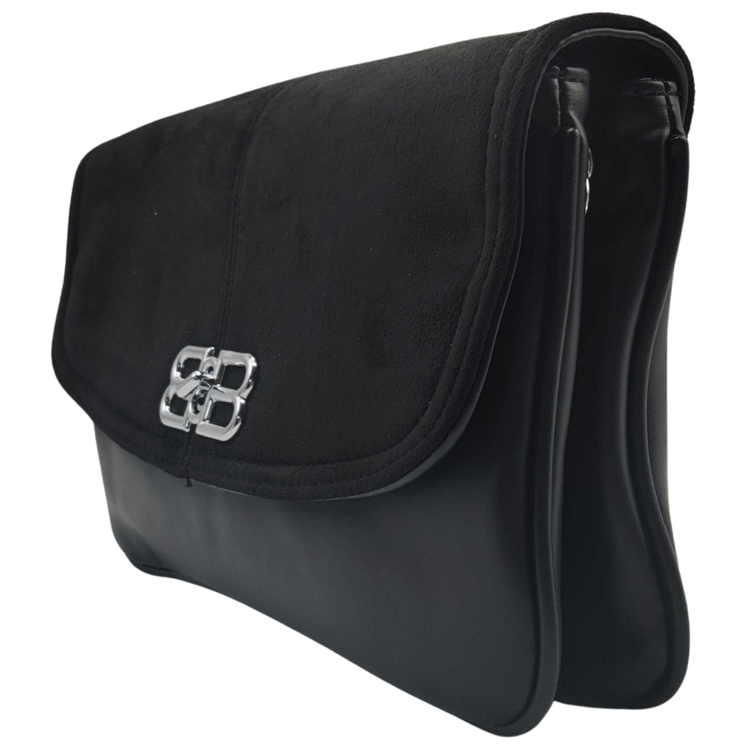 women velvet Crossbody Bag Black:)