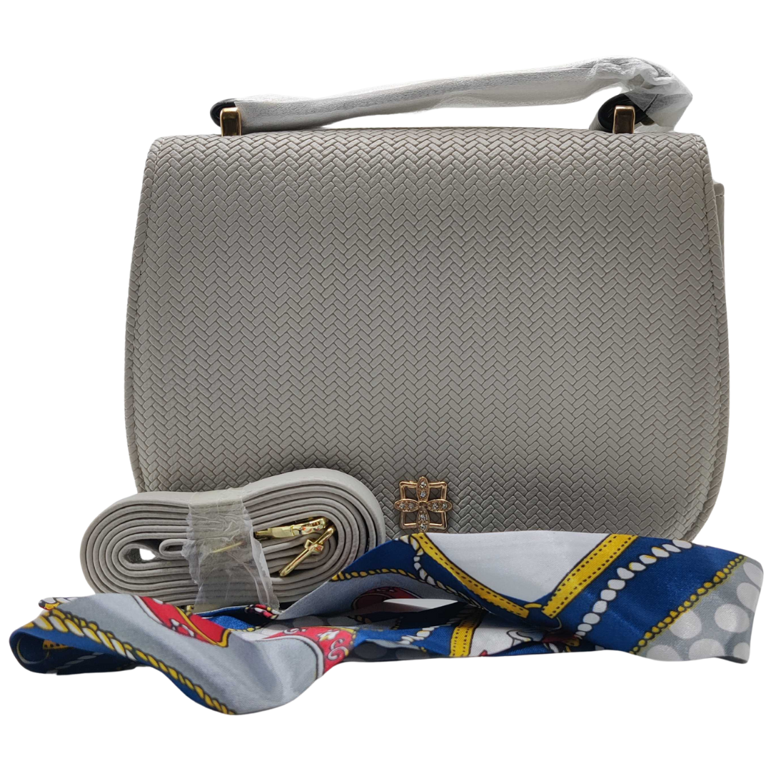 Women Crossbody Bag With Adjustable Strap And Silk Bow