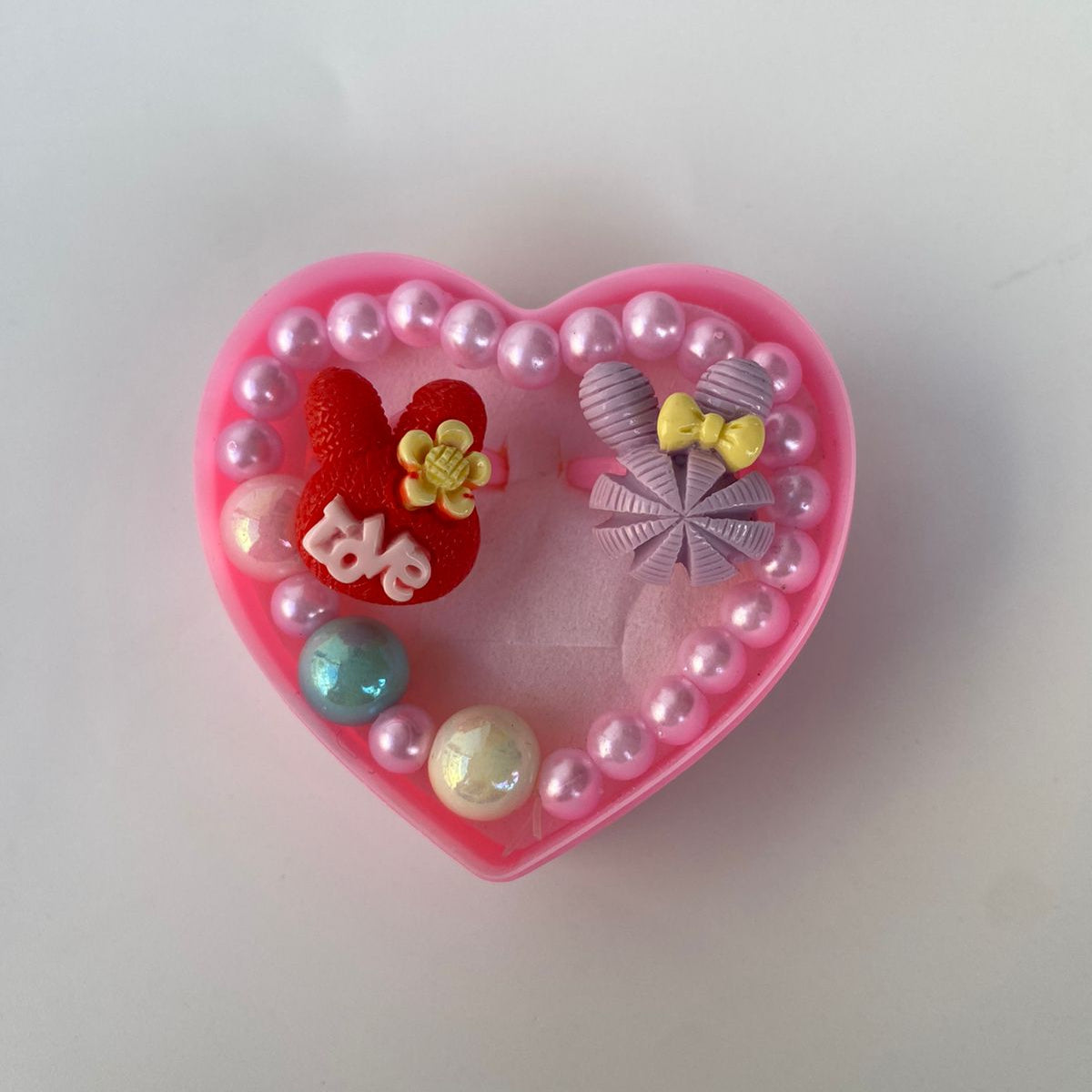 Heart-Shaped Jewelry Fun Pack – Kids' Bracelet & Rings Set