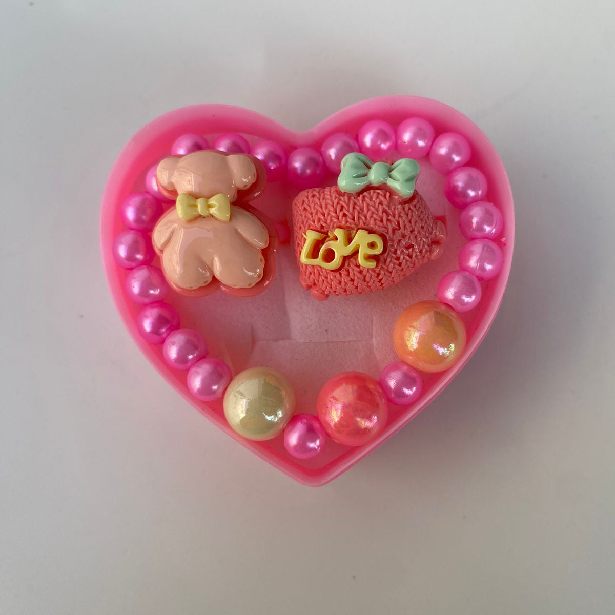 Heart-Shaped Jewelry Fun Pack – Kids' Bracelet & Rings Set