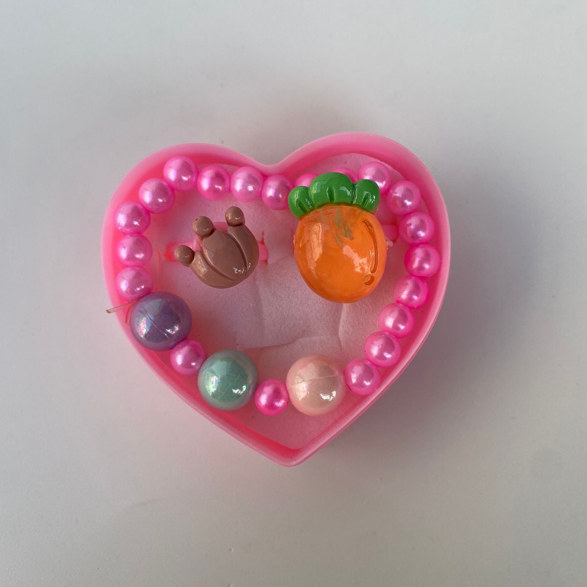 Heart-Shaped Jewelry Fun Pack – Kids' Bracelet & Rings Set
