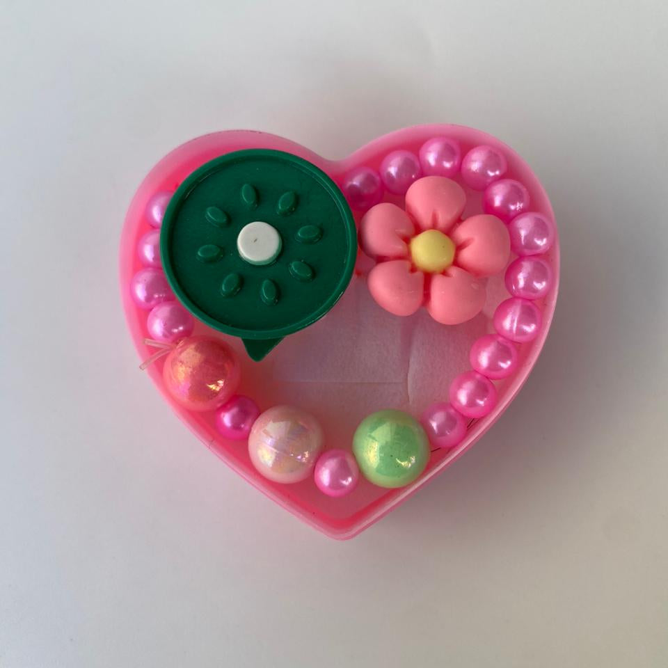 Adorable Heart-Shaped Kids' Bracelet & Rings