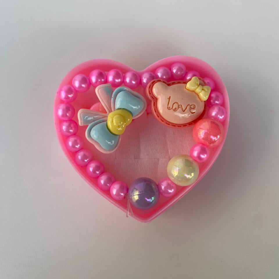 Adorable Heart-Shaped Kids' Bracelet & Rings