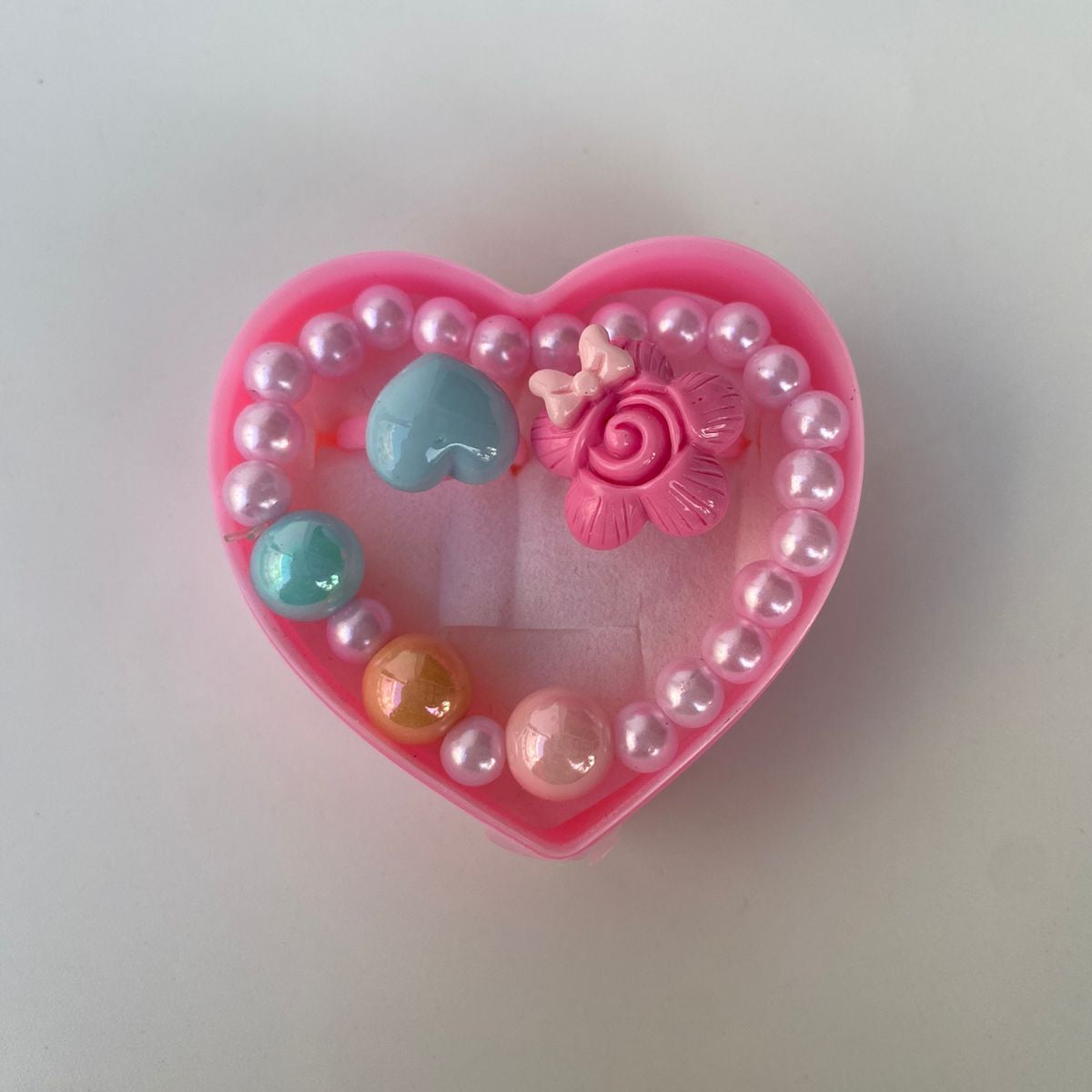 Heart-Shaped Kids' Bracelet & Rings Gift Set
