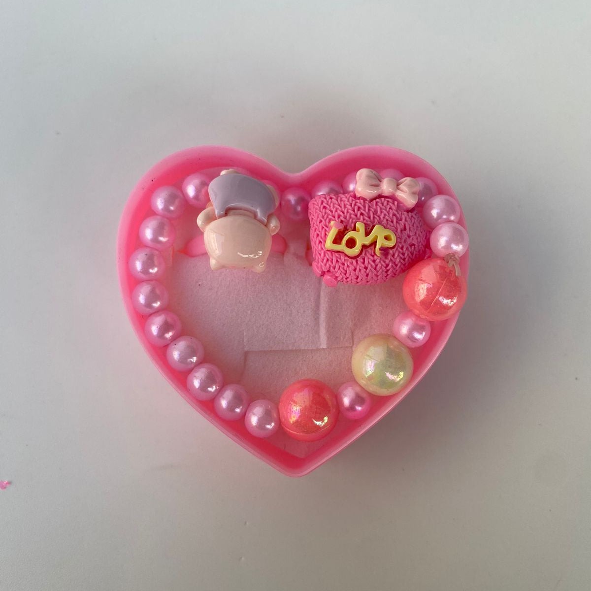 Heart-Shaped Kids' Bracelet & Rings Gift Set