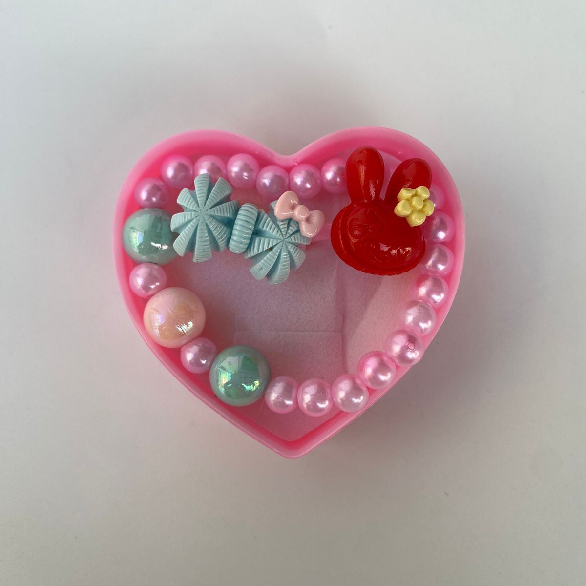 Adorable Heart-Shaped Bracelet & Rings Gift Set for Kids
