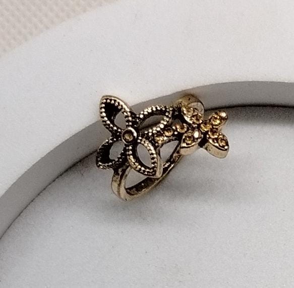 Floral Radiance Dual Band Ring