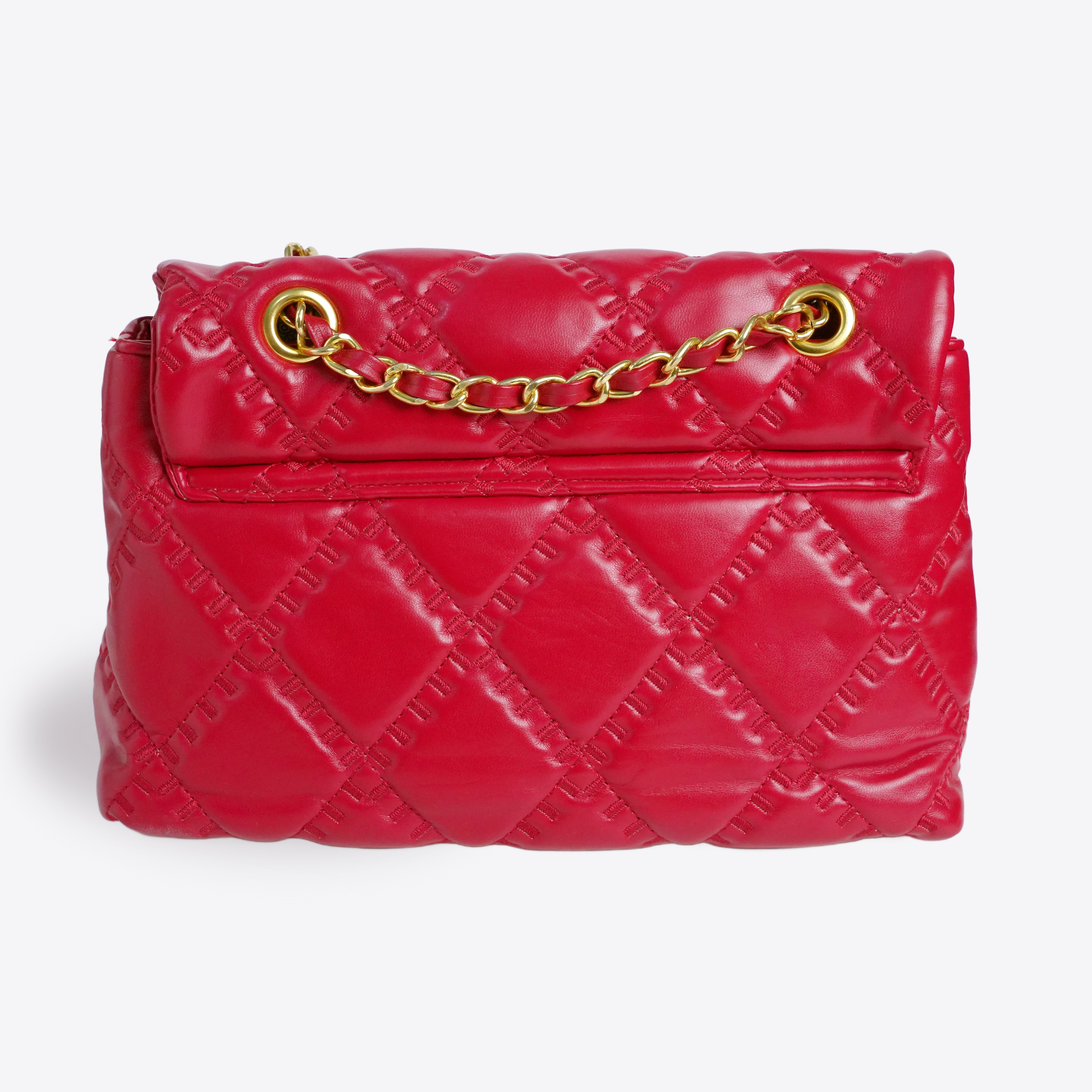 Women Quilted Leather Crossbody Bag