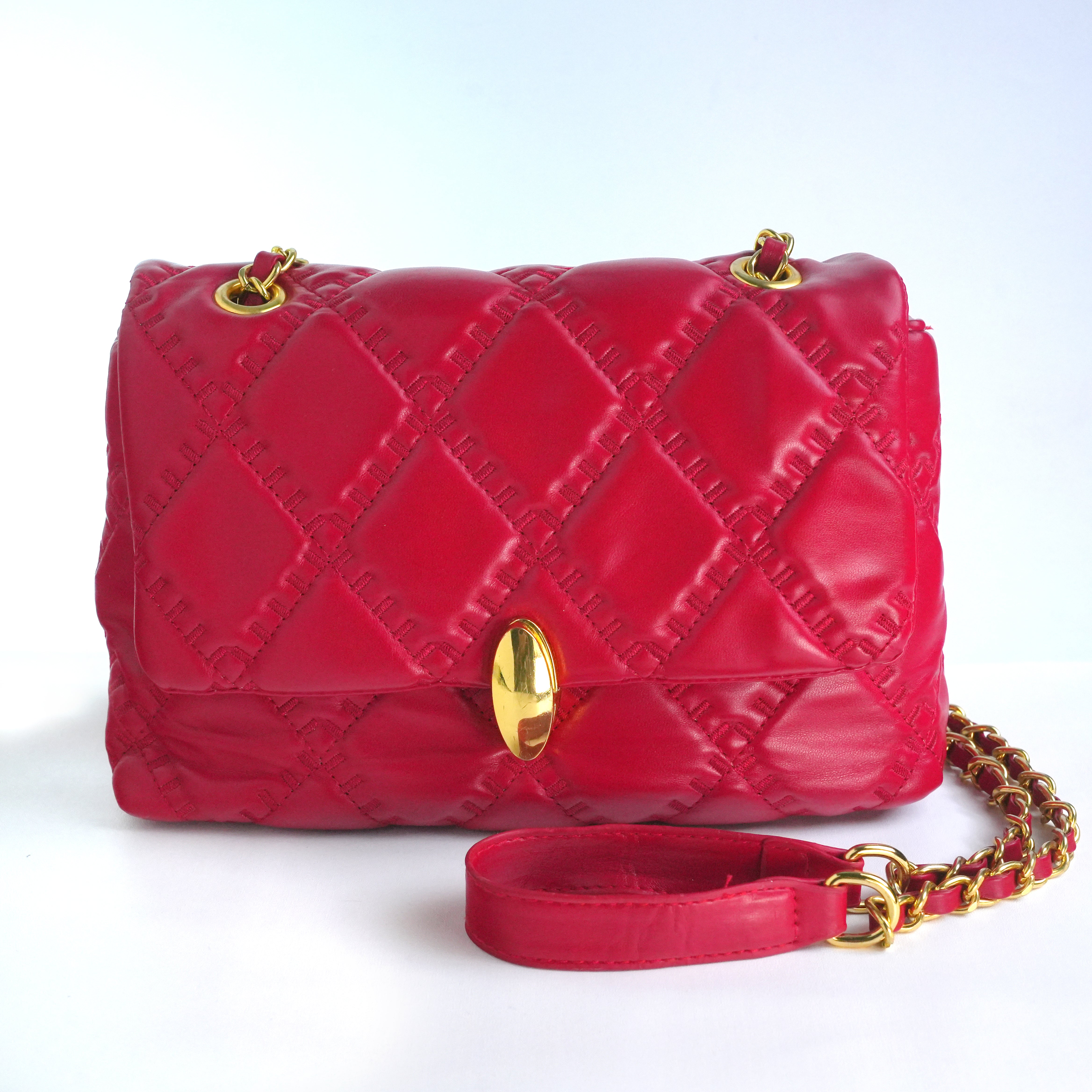 Women Quilted Leather Crossbody Bag