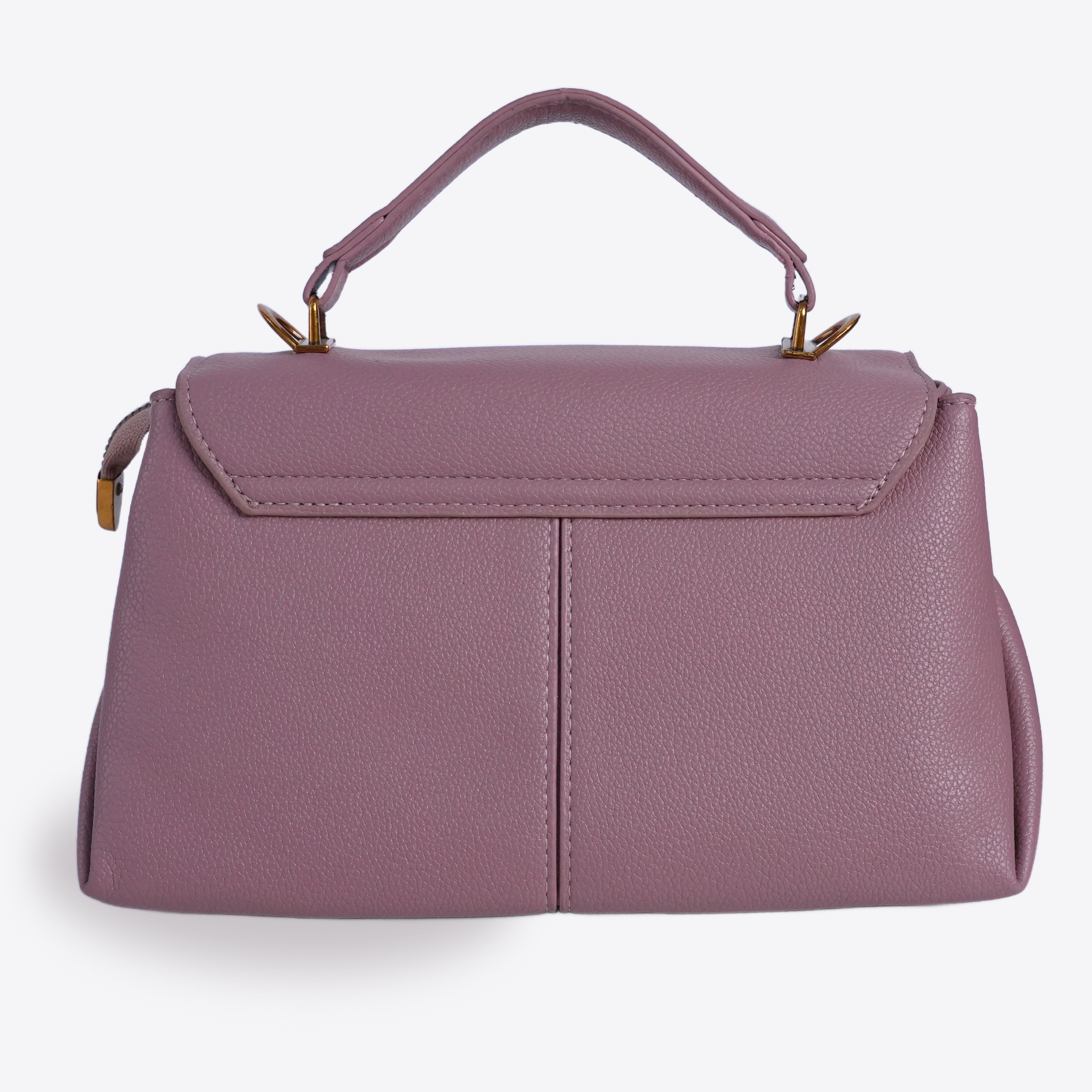 Raspberry Leather Bag With Twist Lock