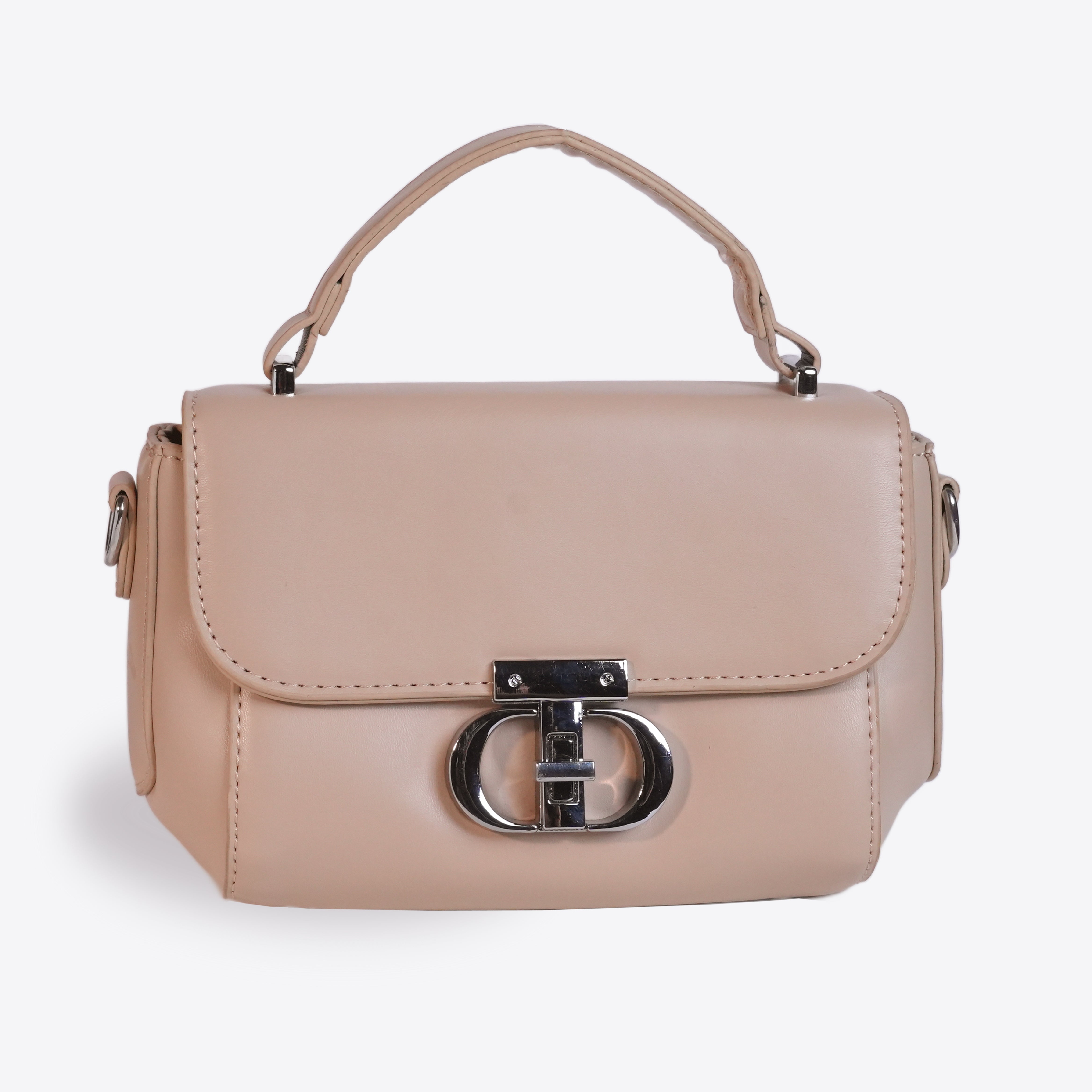 Women Sleek Leather Bag With Twisted Lock