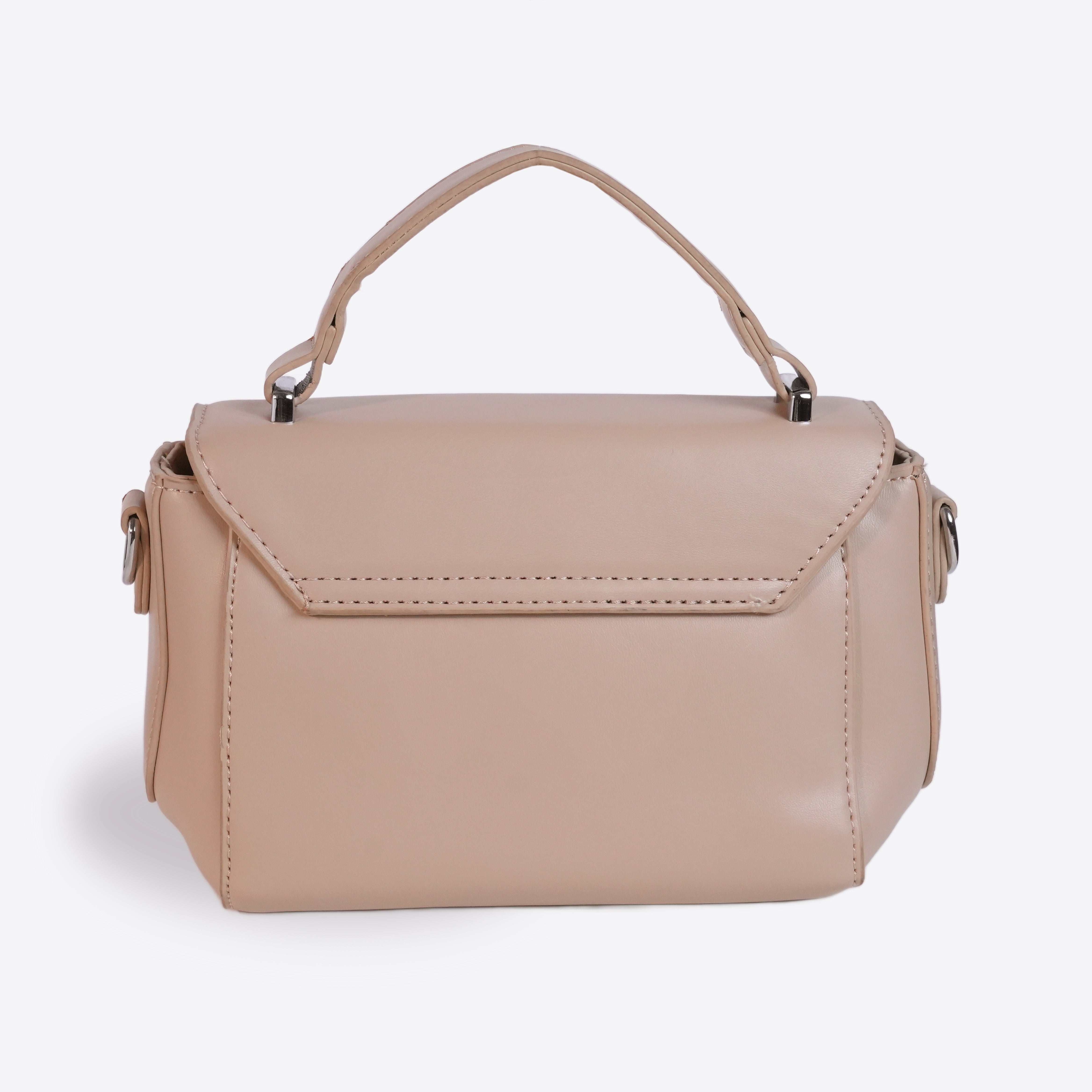 Women Sleek Leather Bag With Twisted Lock