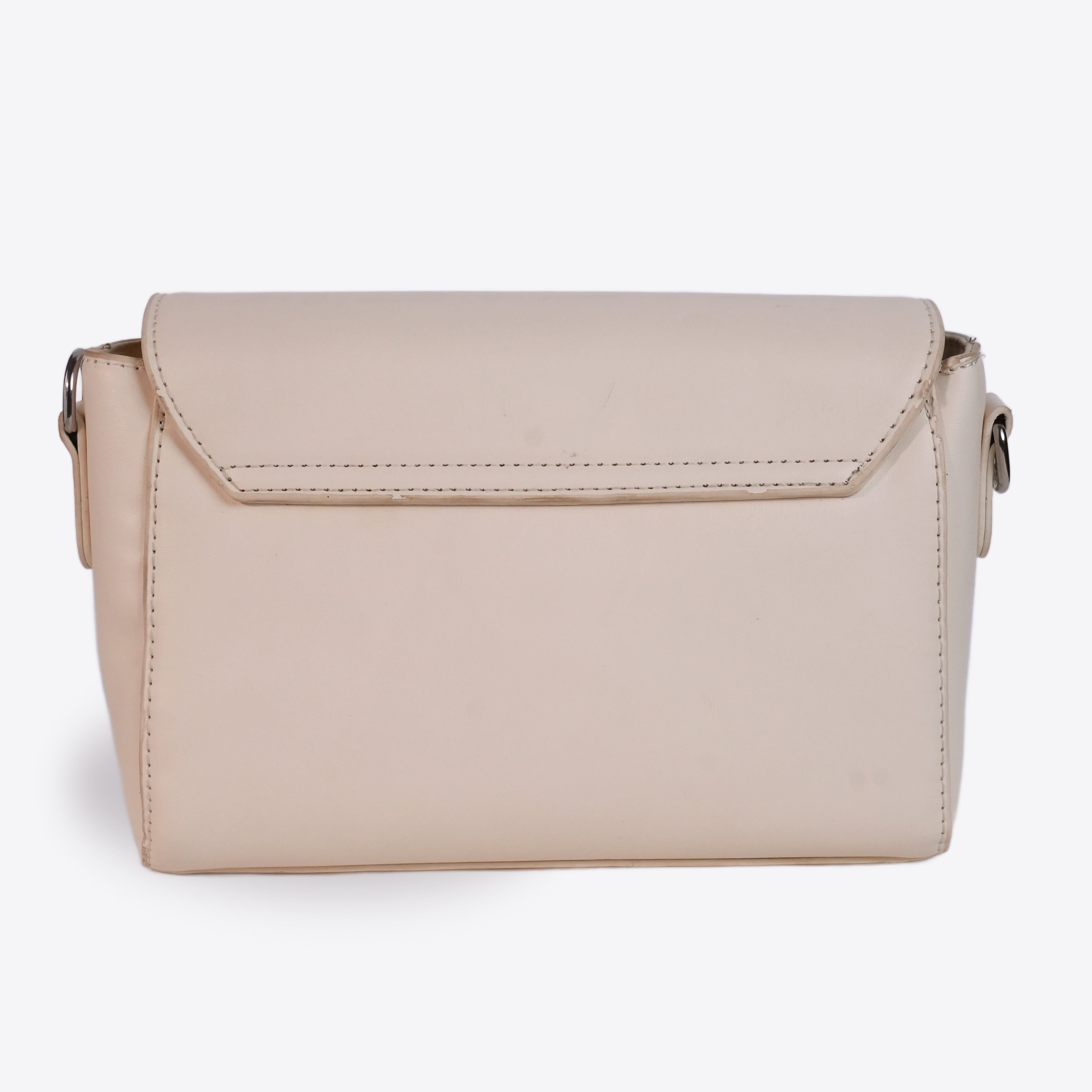 Women Leather Crossbody Bag With Wide Nylon Strap