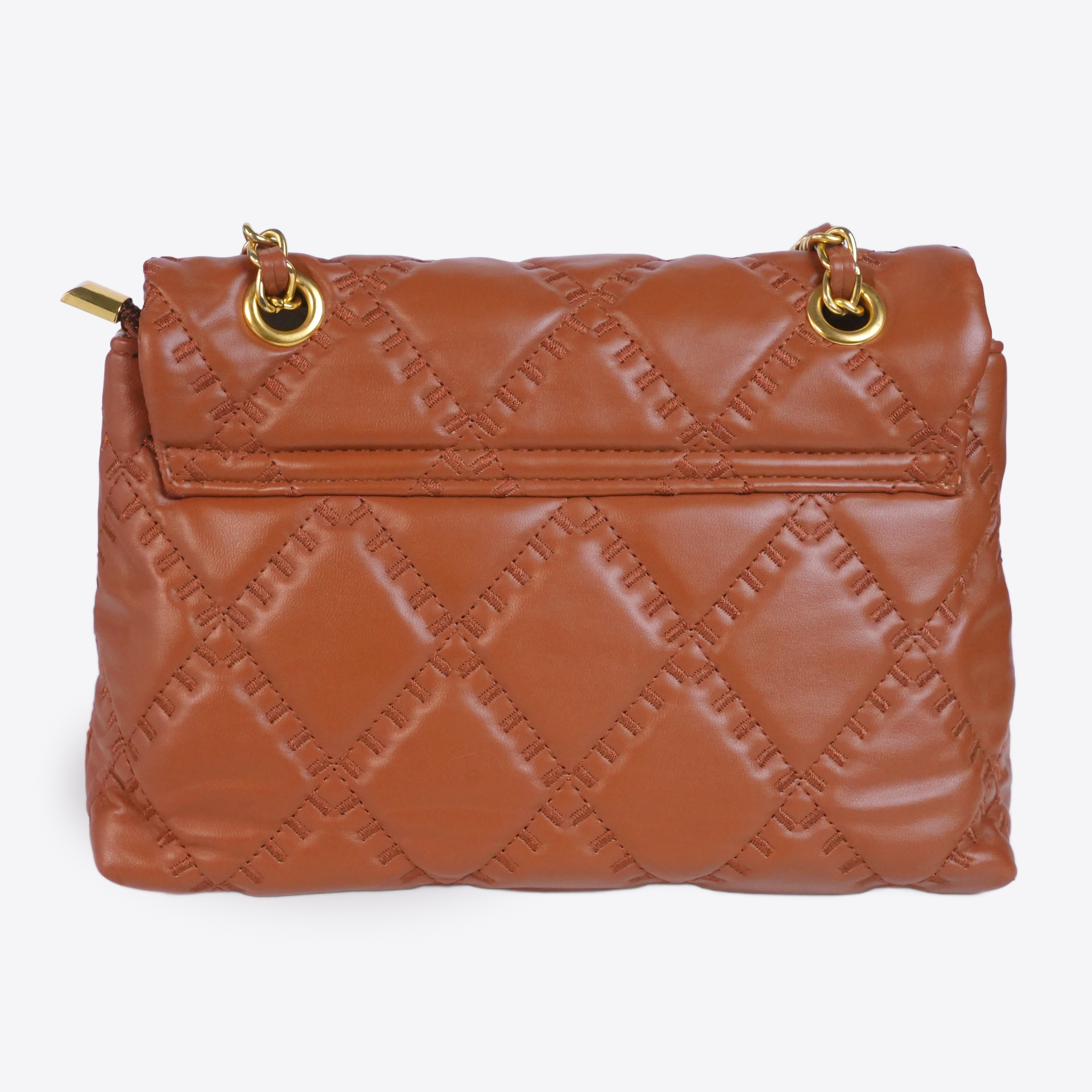Women Quilted Leather Crossbody Bag