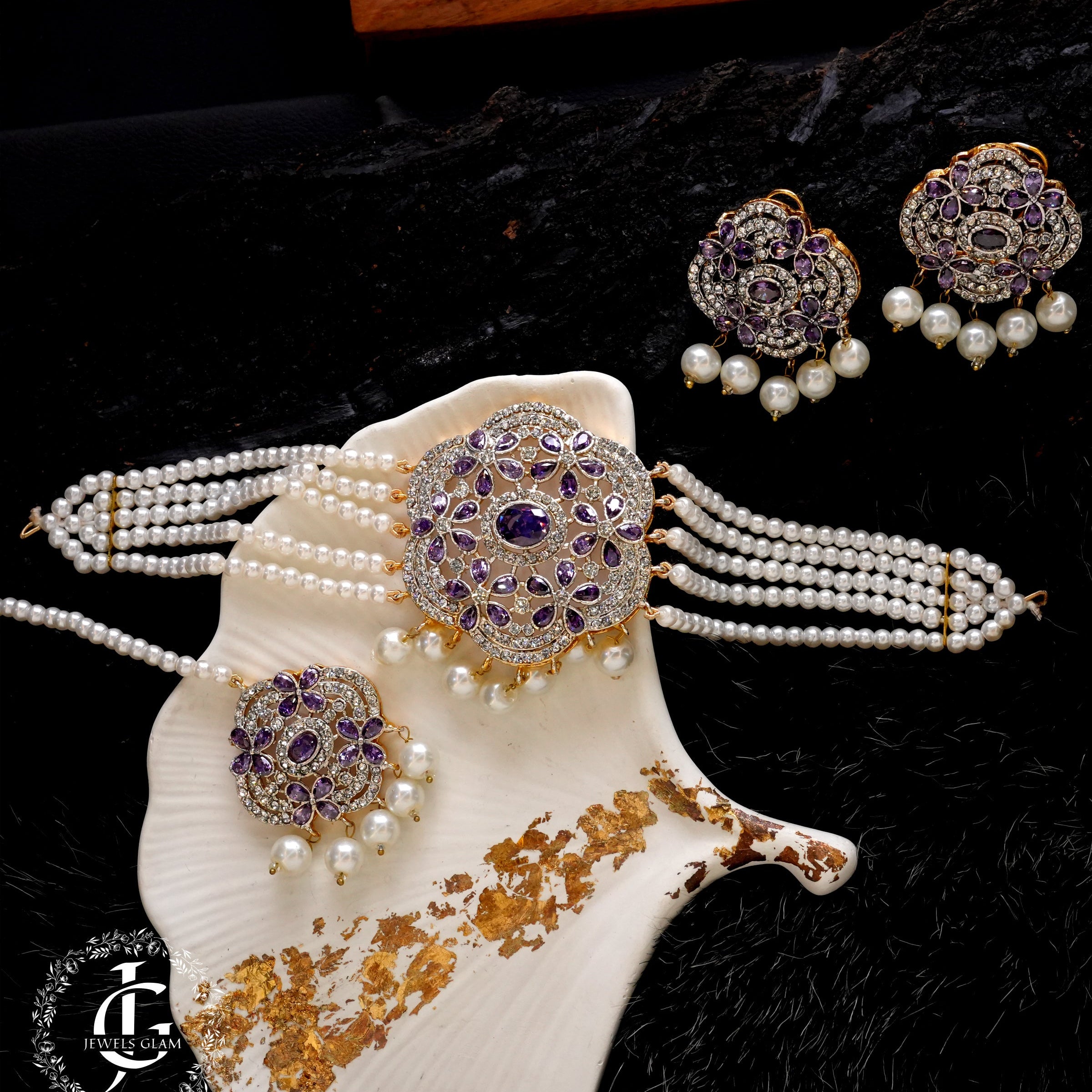 Midnight Pearl Elegance Jewelry Set