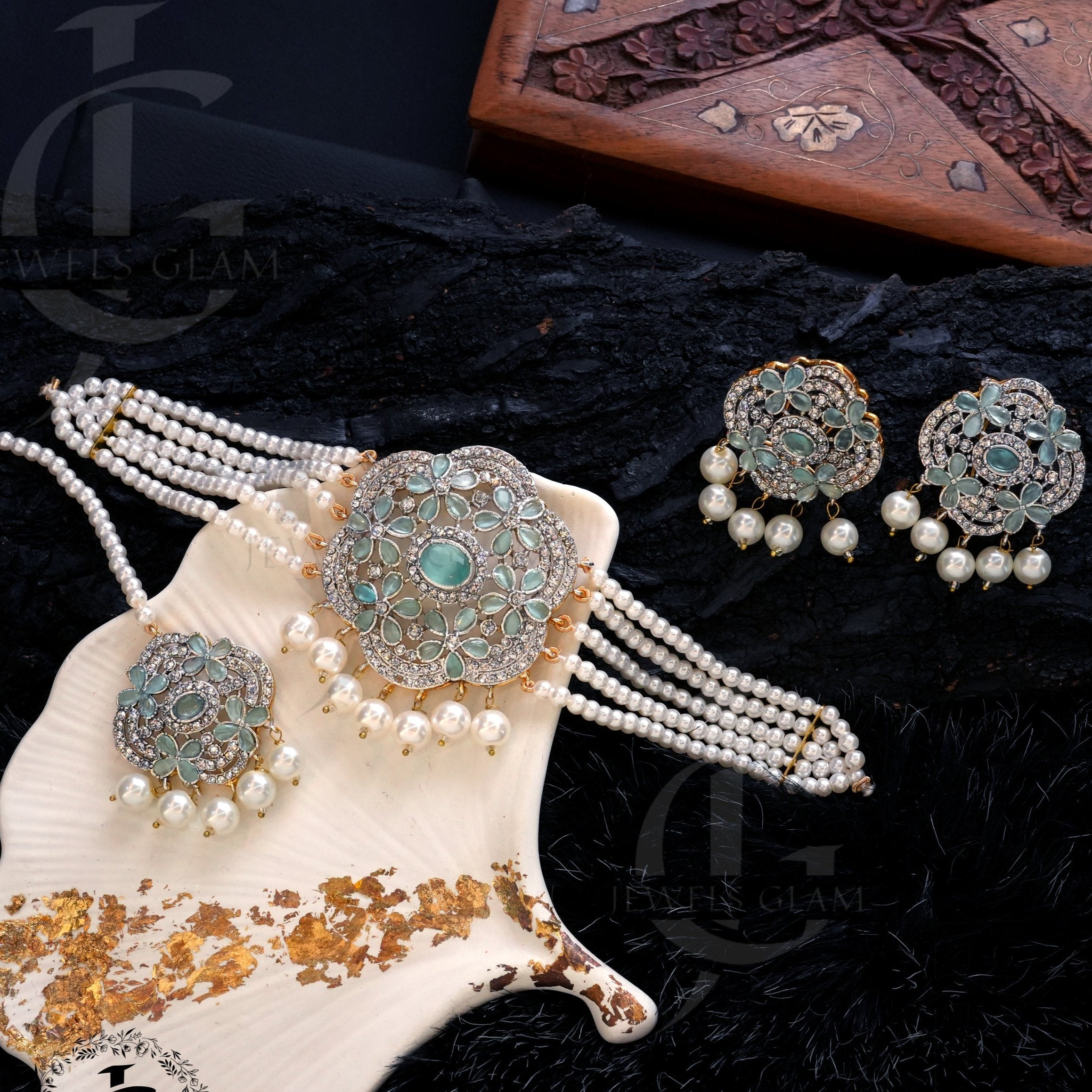 Oceanic Bloom Pearl Jewelry Set