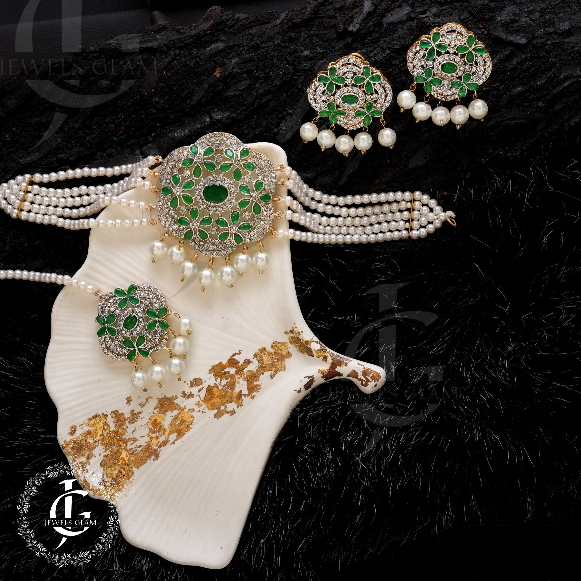 Midnight Pearl Elegance Jewelry Set