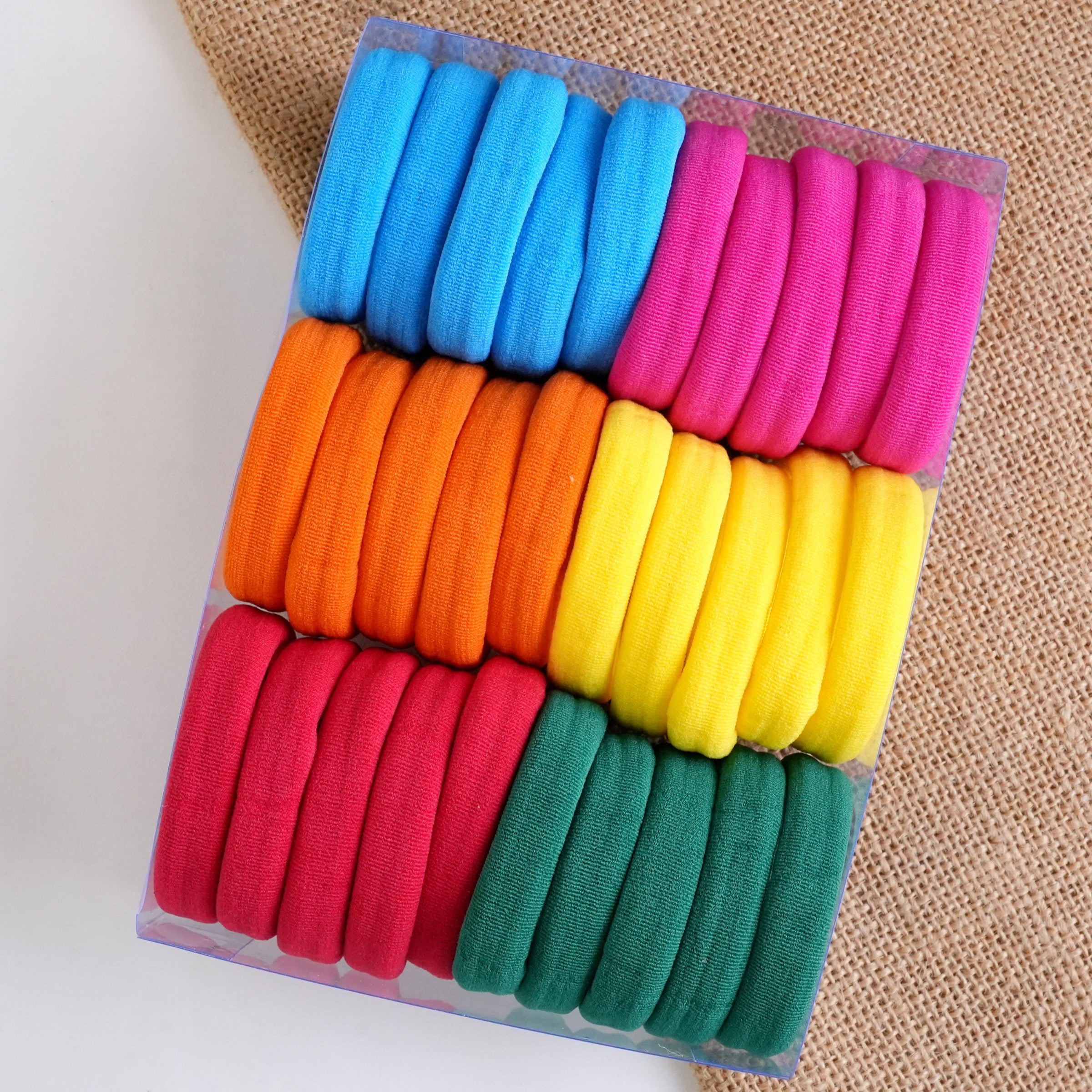 Vibrant Elastic Hair Ties - Pack of 36