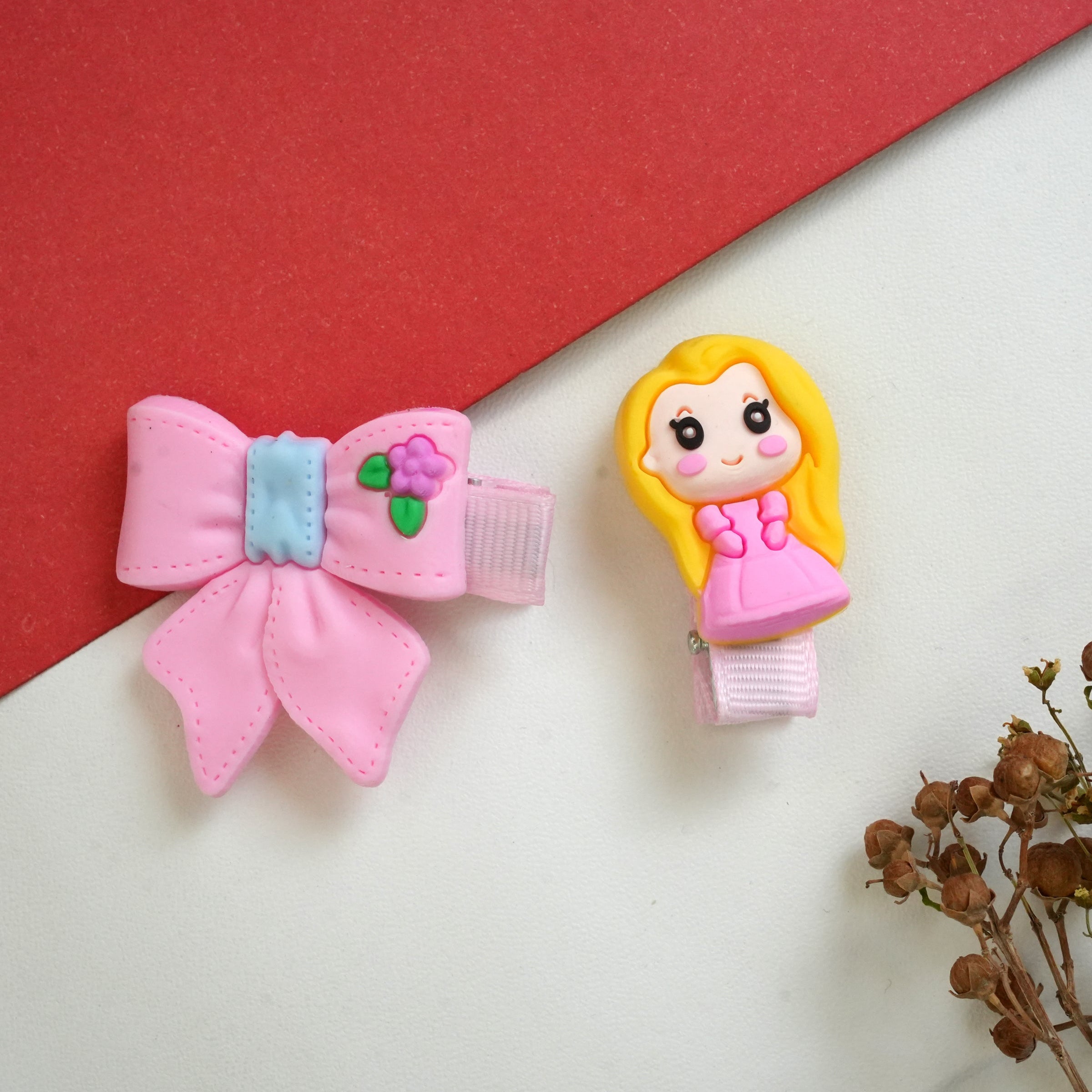 Princess and Bow Silicone Hair Clips