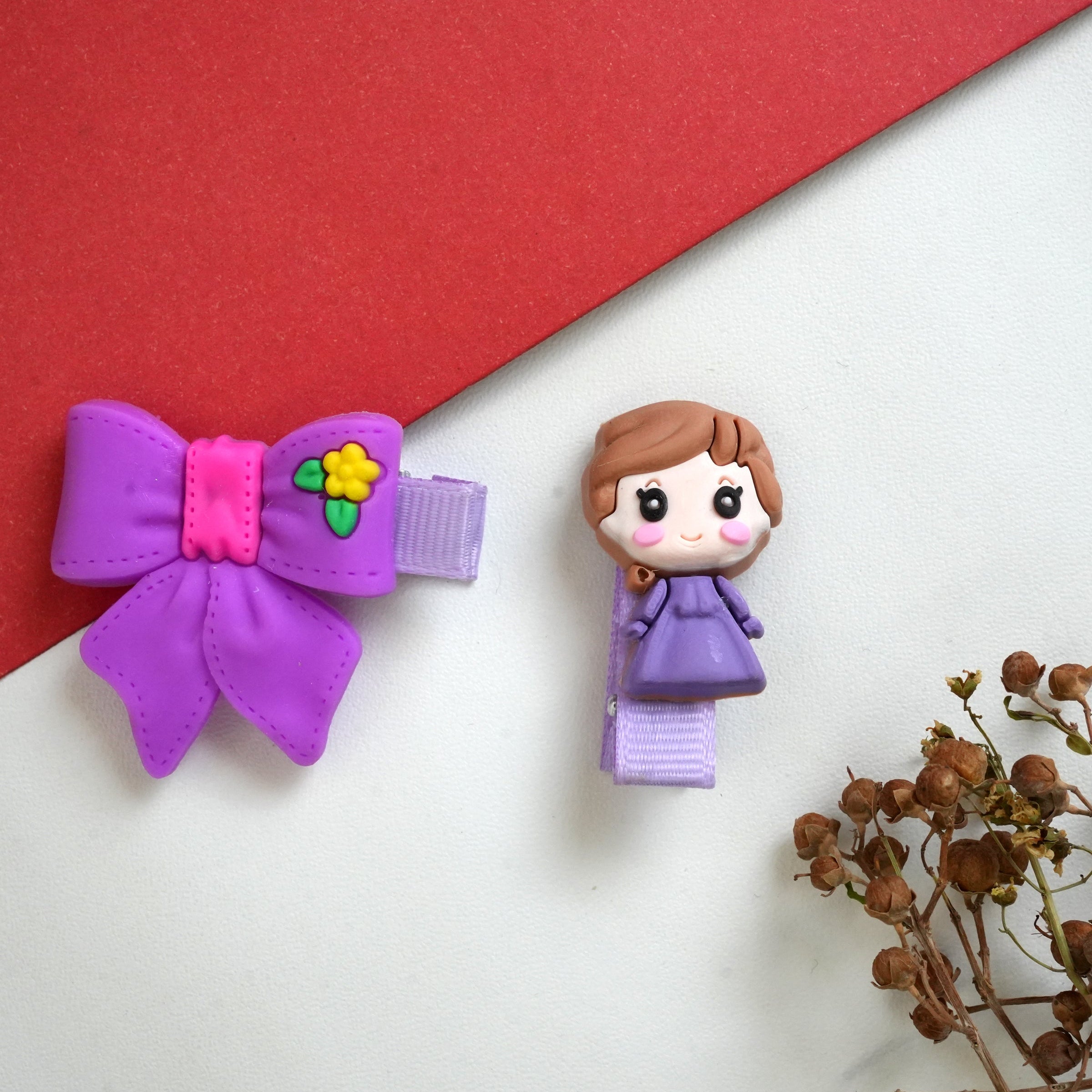 Princess and Bow Silicone Hair Clips