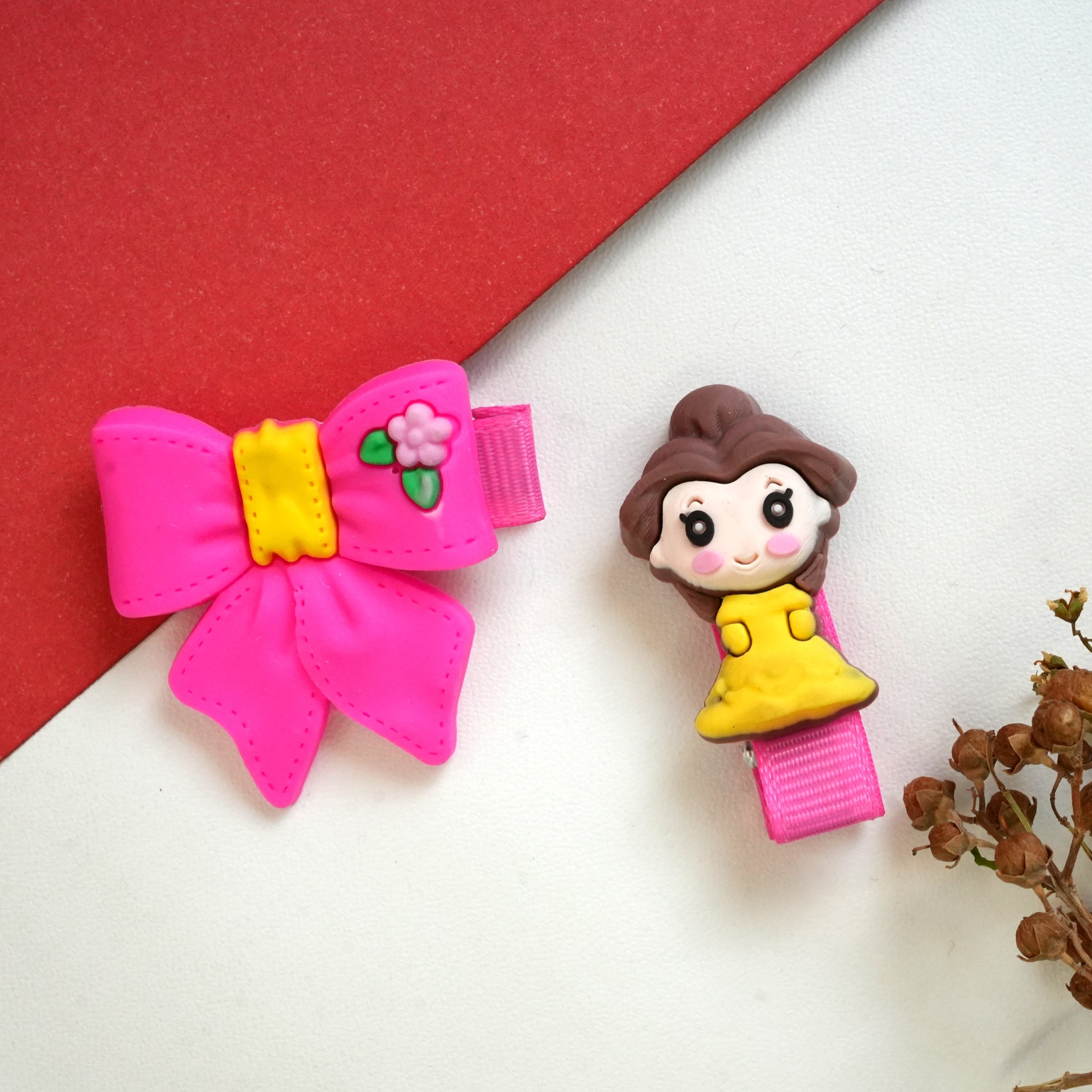 Princess and Bow Silicone Hair Clips