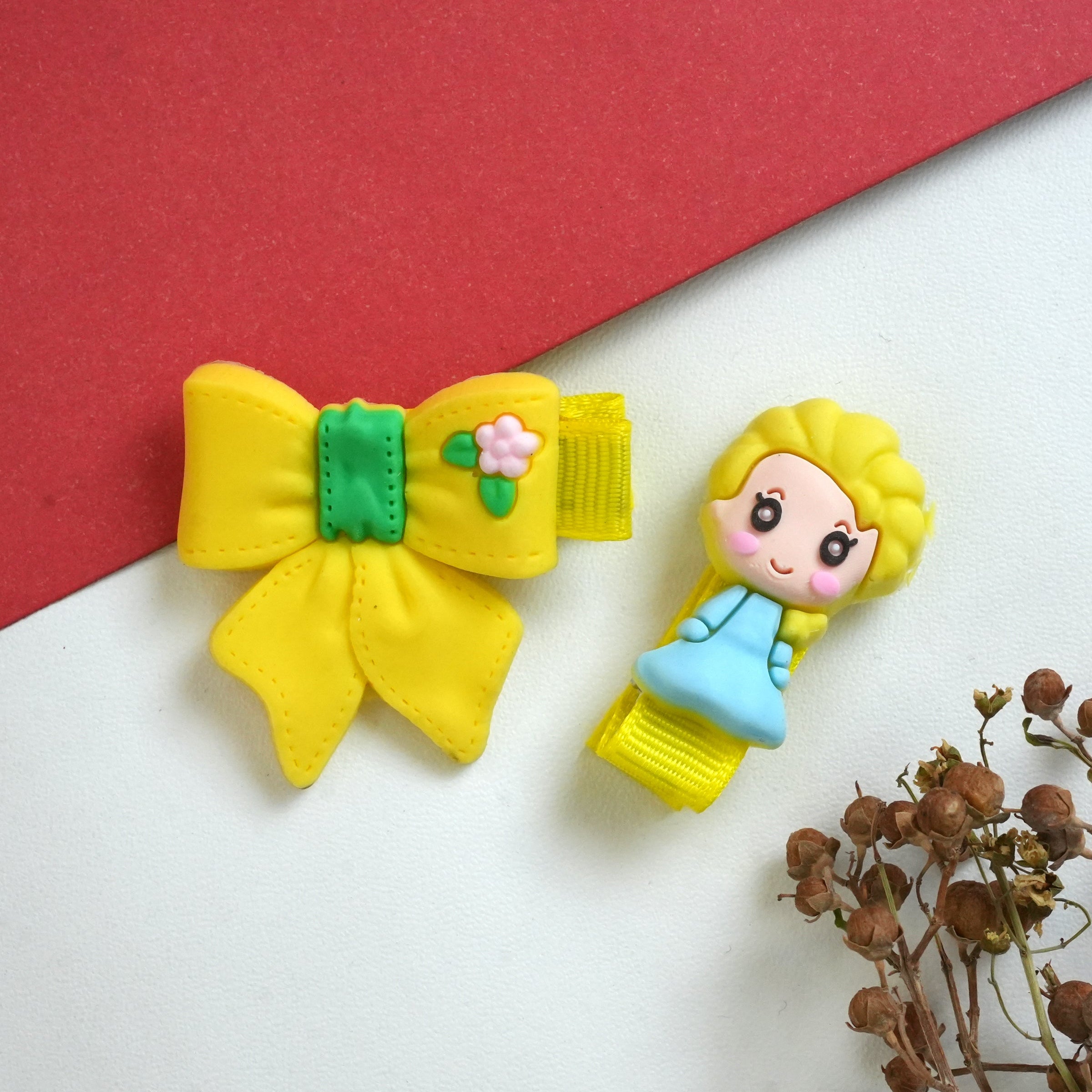 Princess and Bow Silicone Hair Clips