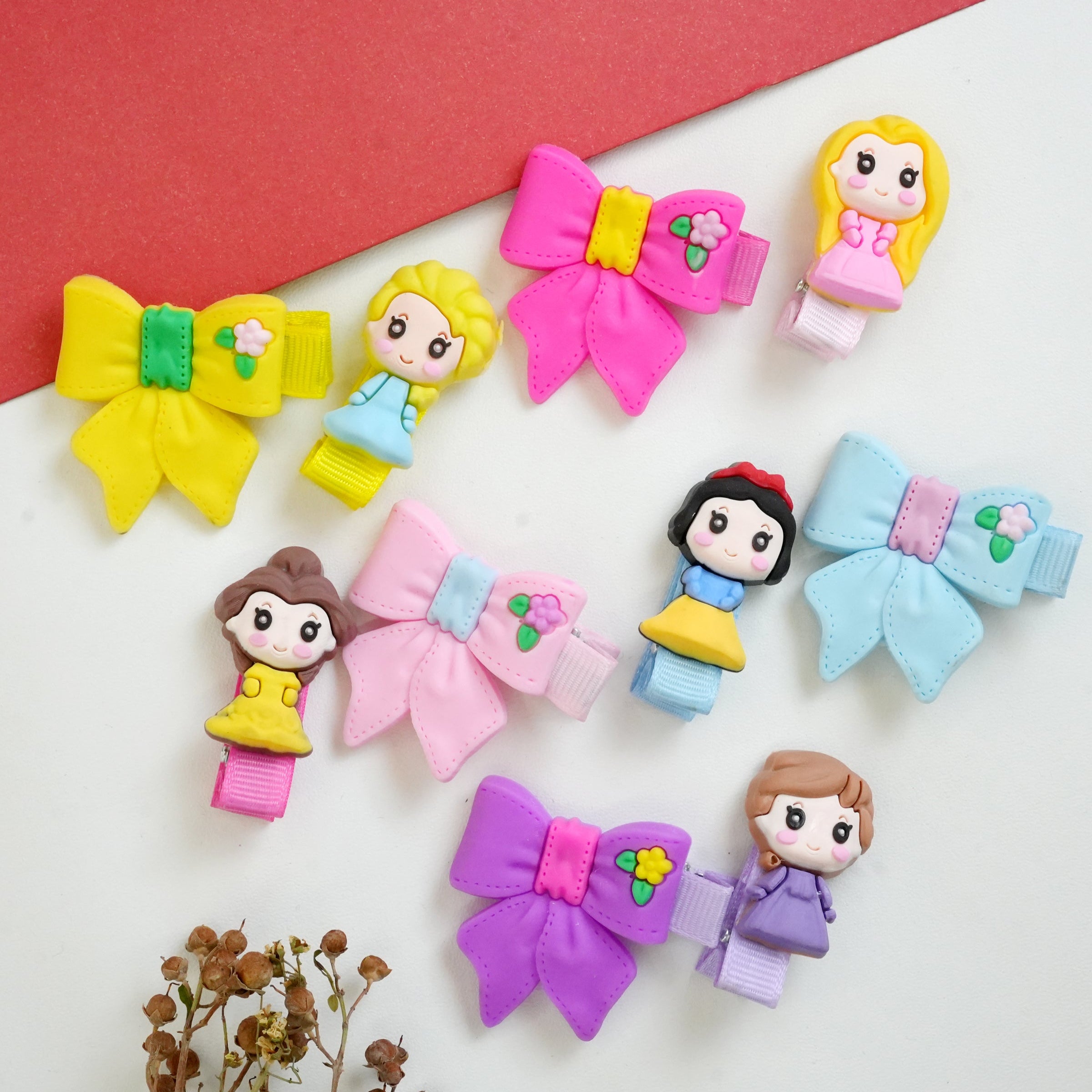 Princess and Bow Silicone Hair Clips