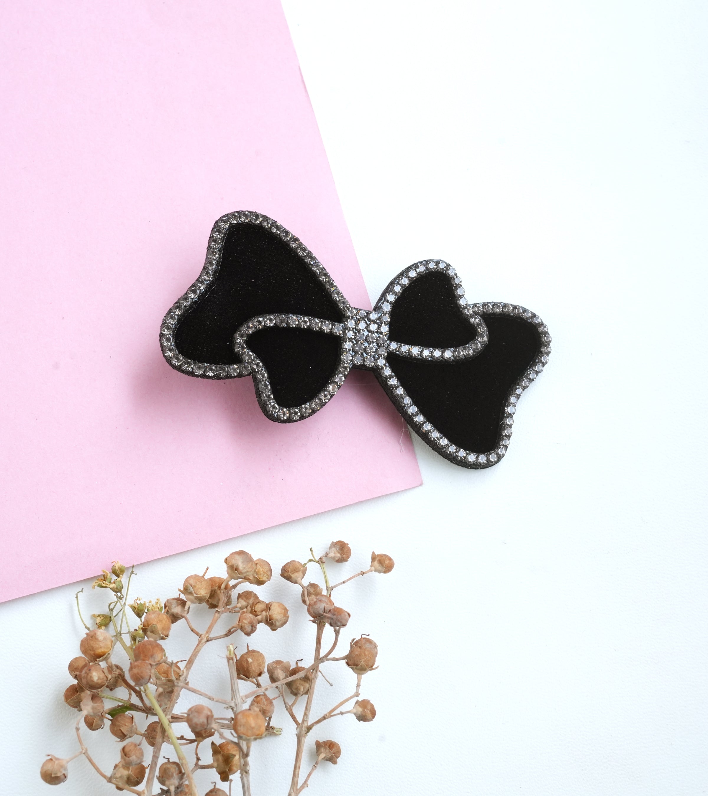 Luxe Velvet Bow Hair Pins (Pair