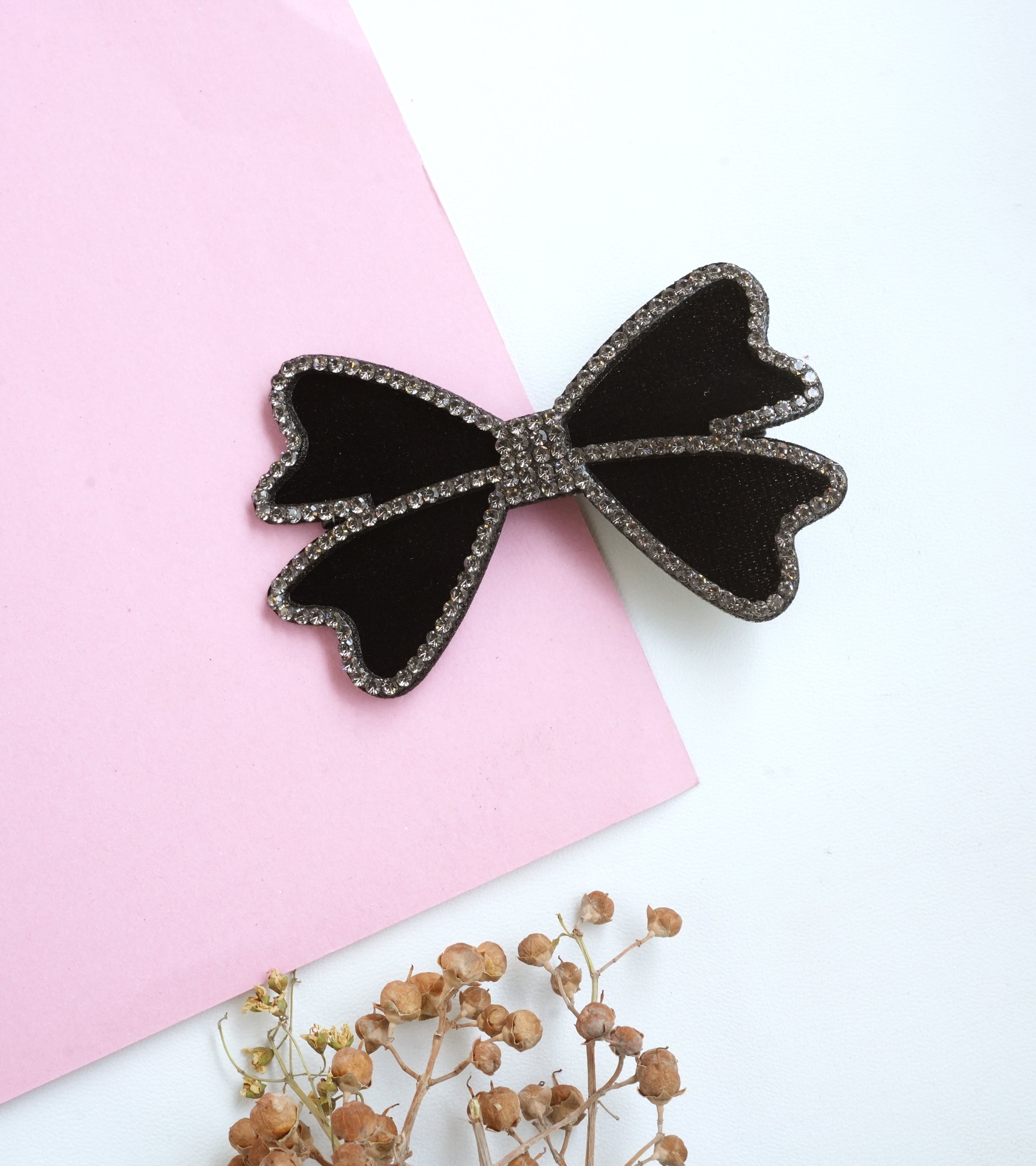 Luxe Velvet Bow Hair Pins (Pair