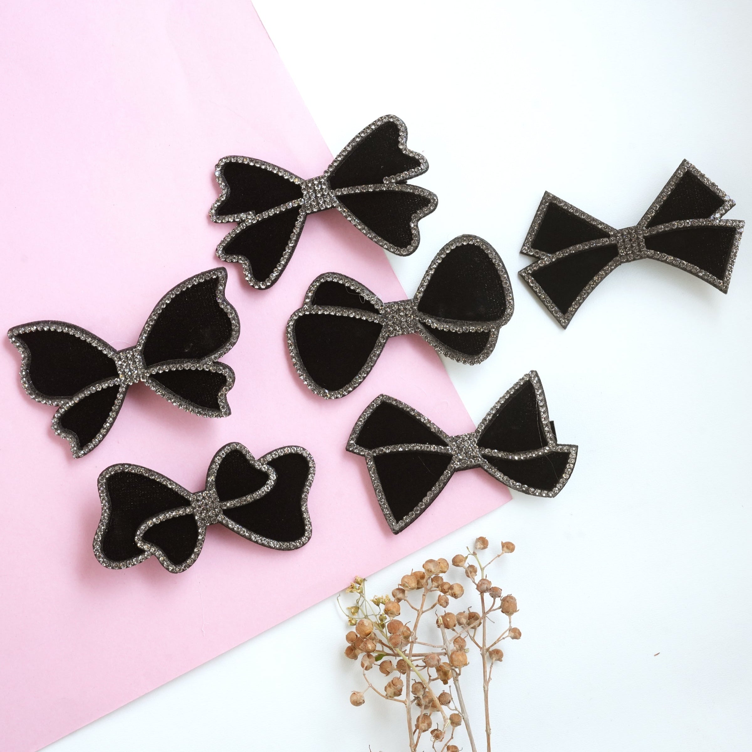 Luxe Velvet Bow Hair Pins (Pair