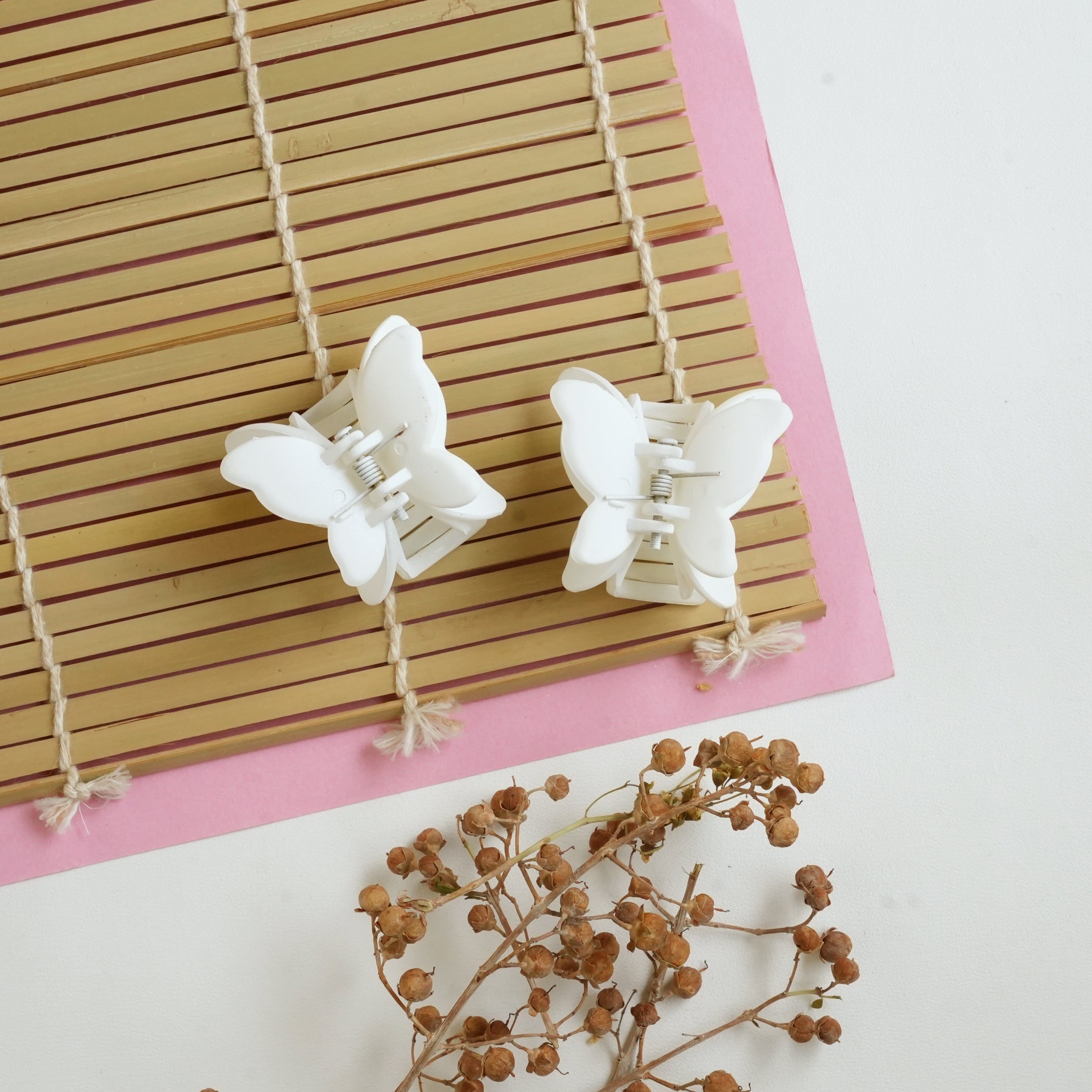 Butterfly Charm Matte Hair Catchers pair