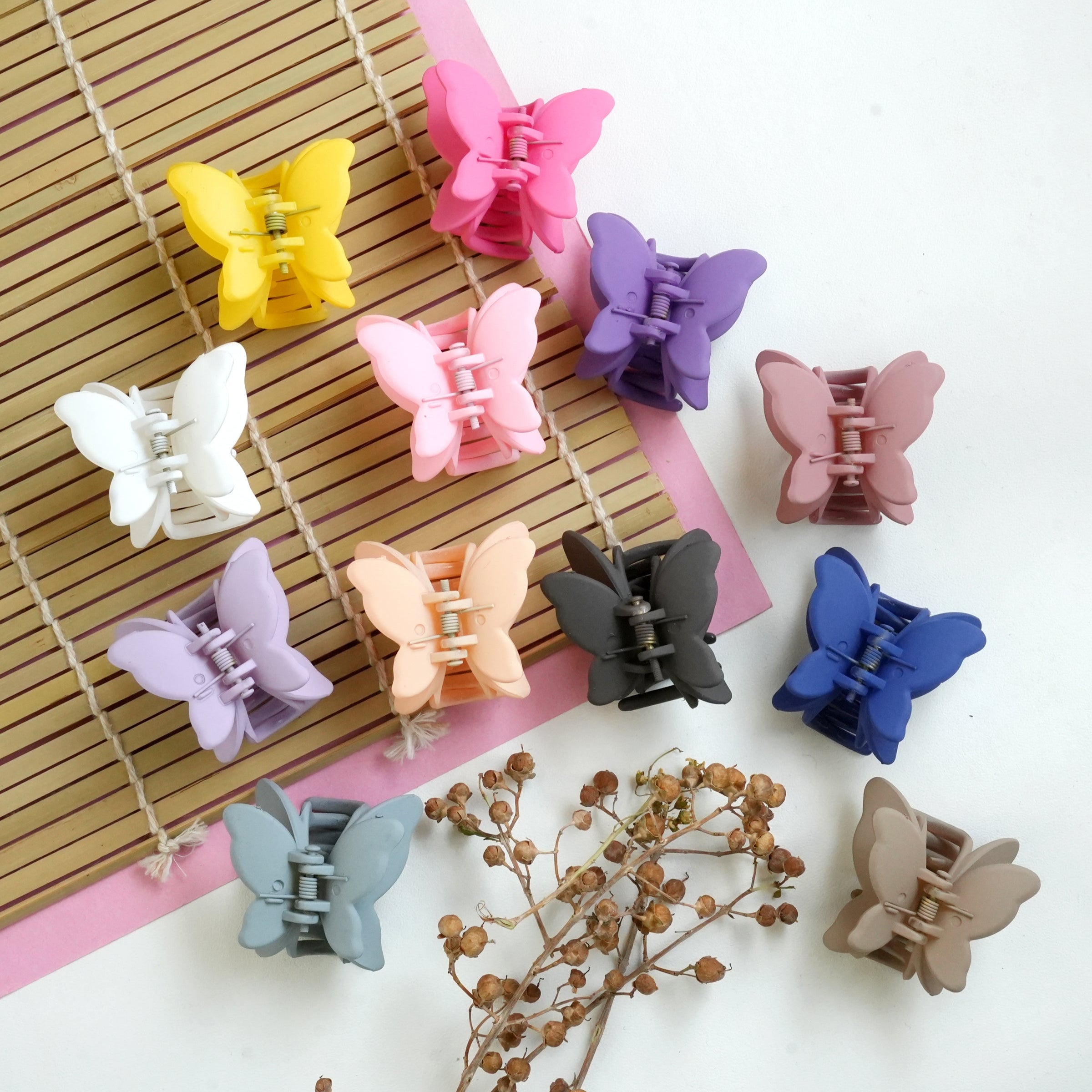 Butterfly Charm Matte Hair Catchers pair