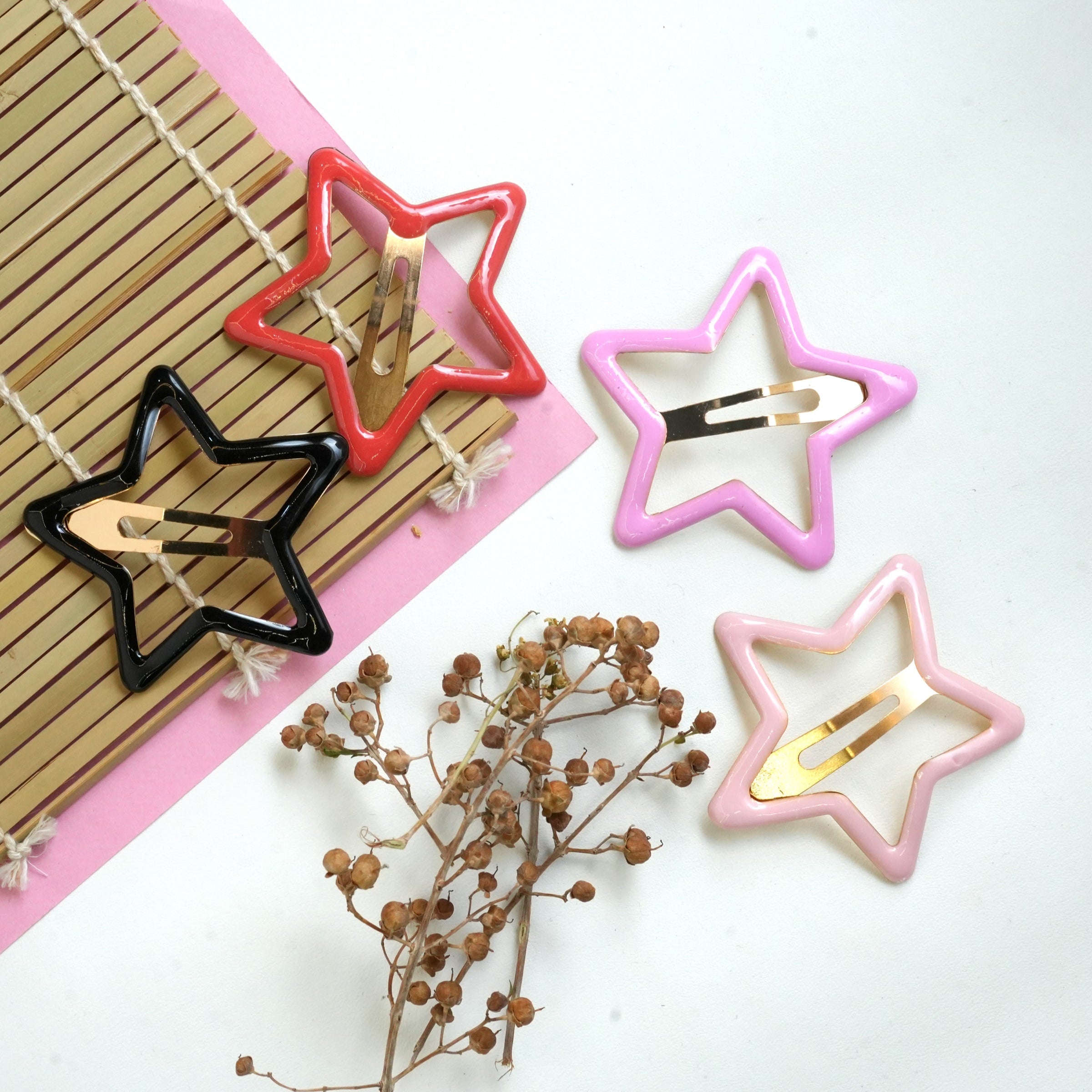 Glossy Star Hair Clips